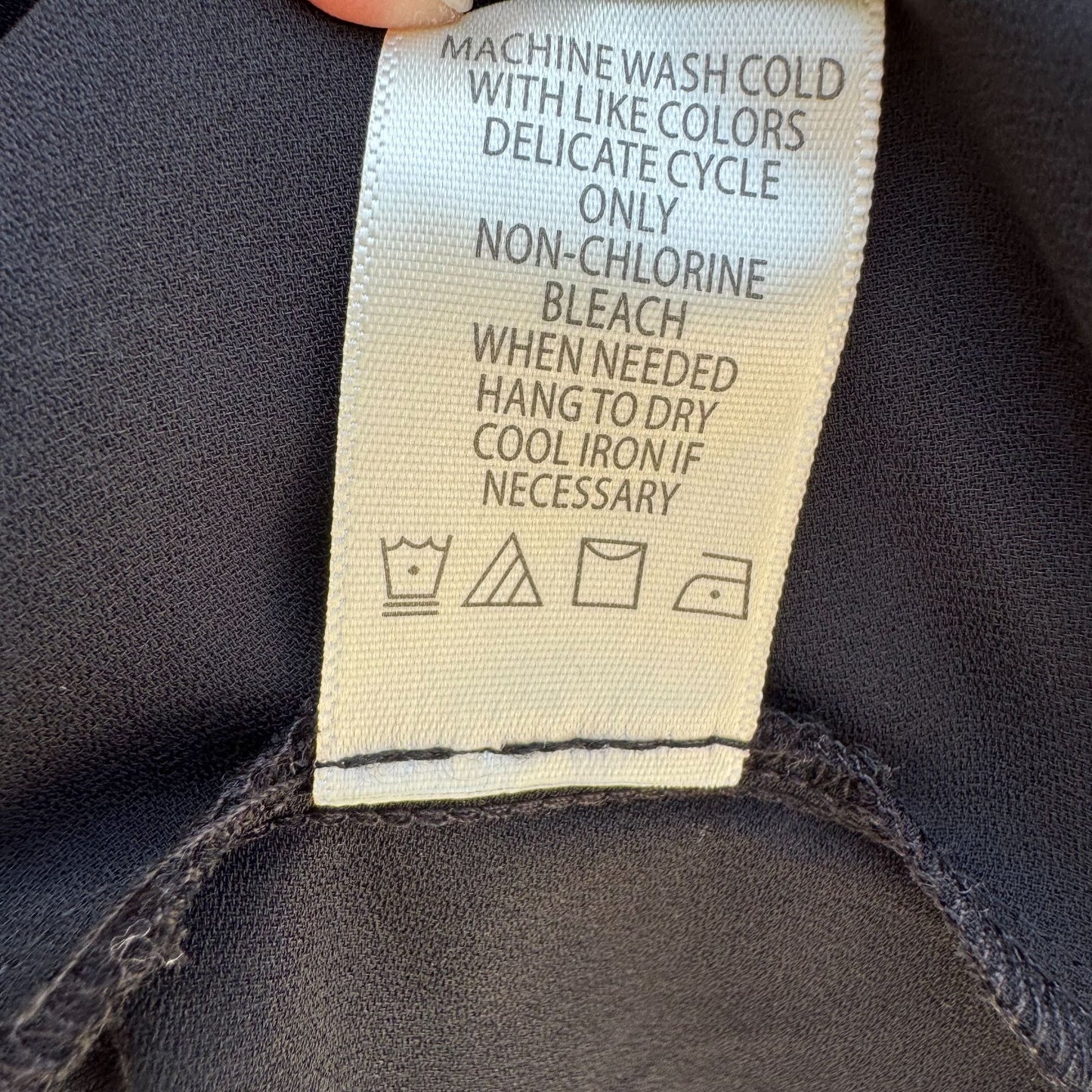 Max Studio Black Boho Long-Sleeve Lace-Up Floral Print Ruffle Trim Tassel Dress M