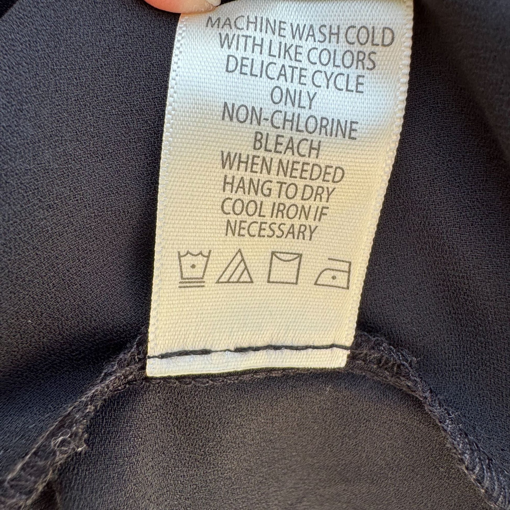 Max Studio Black Boho Long-Sleeve Lace-Up Floral Print Ruffle Trim Tassel Dress M