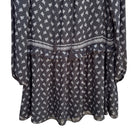 Switch Max Studio Black Boho Long-Sleeve Lace-Up Floral Print Ruffle Trim Tassel Dress M 3 image