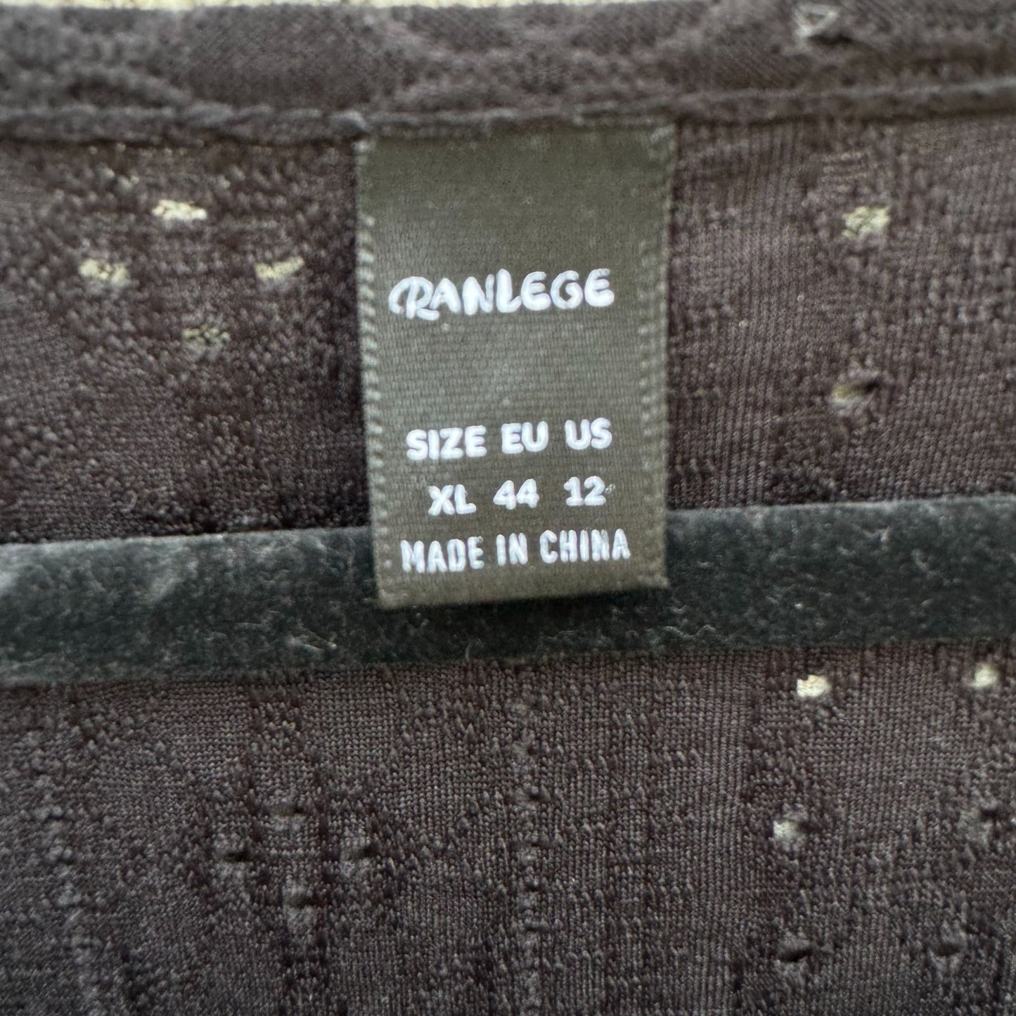 Ranlege Cold Shoulder Black Top Gold Ring Accents Womens XL Lace Crochet Eyelet