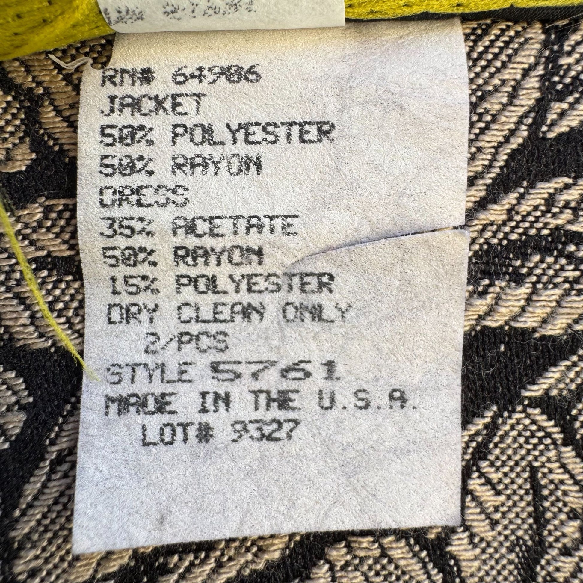 Just In Thyme Vintage Womens Leaf Pattern Brocade Cuff Sleeve Open Front Blazer