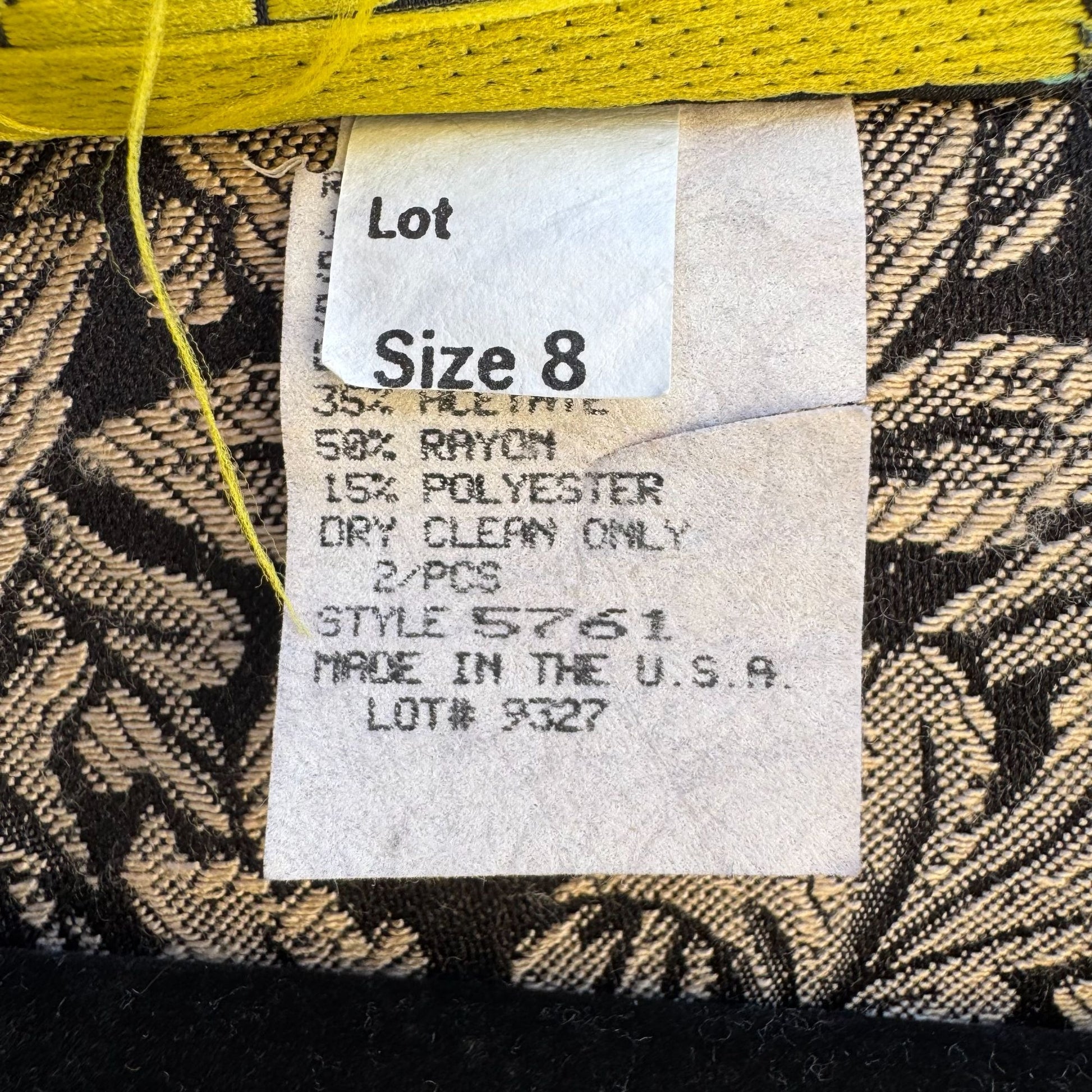 Just In Thyme Vintage Womens Leaf Pattern Brocade Cuff Sleeve Open Front Blazer