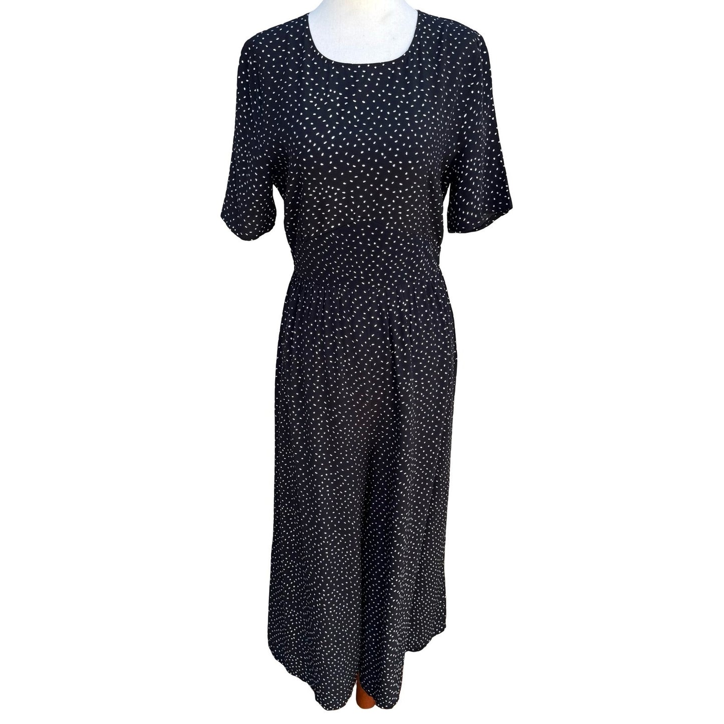 ASOS Black Polka Dot Open Back Wide Leg Flowy Jumpsuit US 6 NEW French Girl Chic