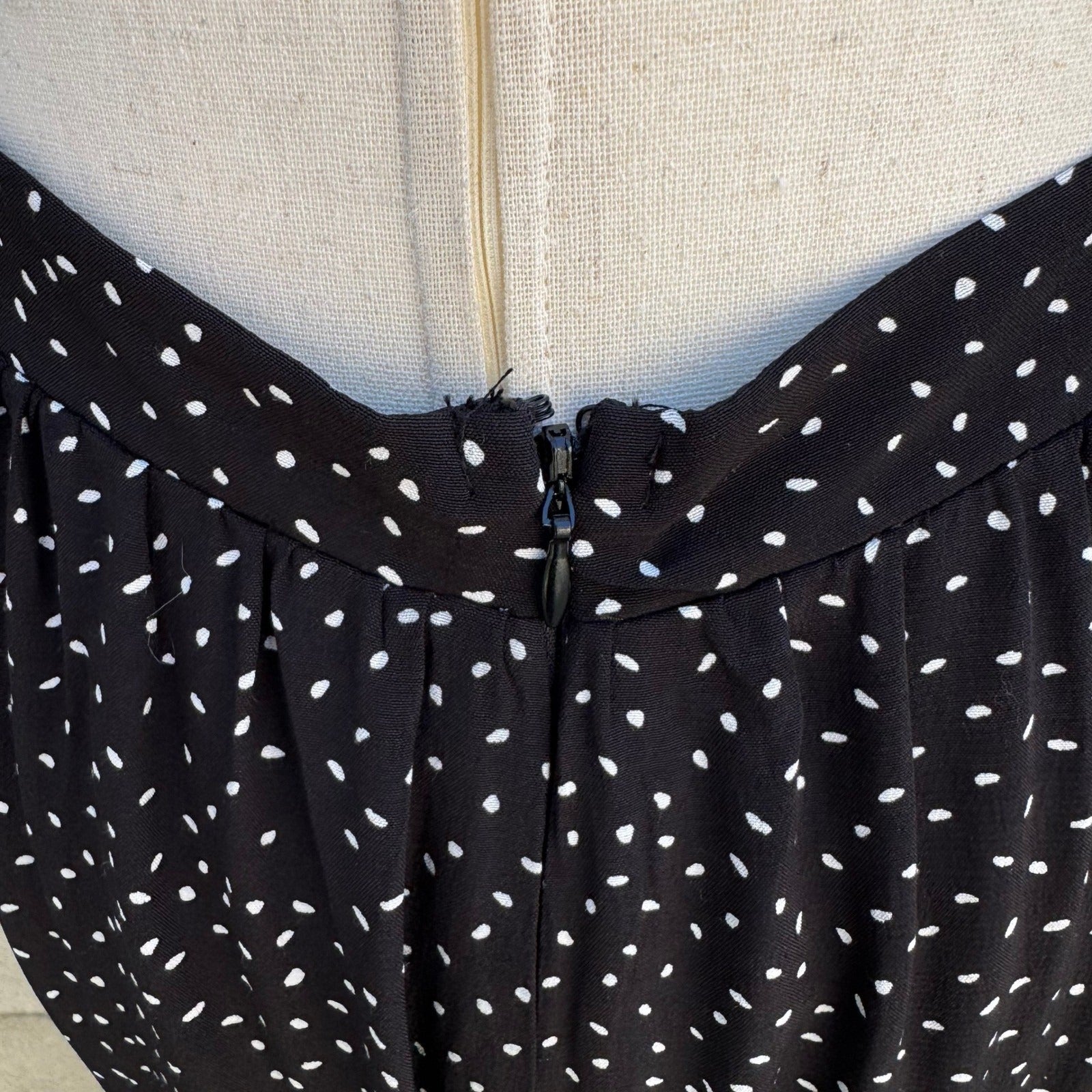 ASOS Black Polka Dot Open Back Wide Leg Flowy Jumpsuit US 6 NEW French Girl Chic