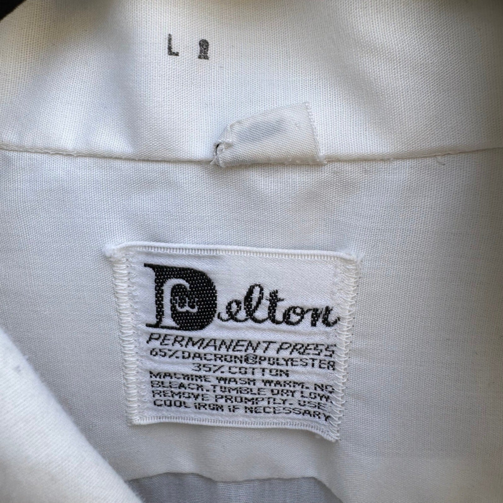 Delton Vintage 70s Ruffle Kitsch Formal Tuxedo Shirt Disco Prom Pirate Mens L
