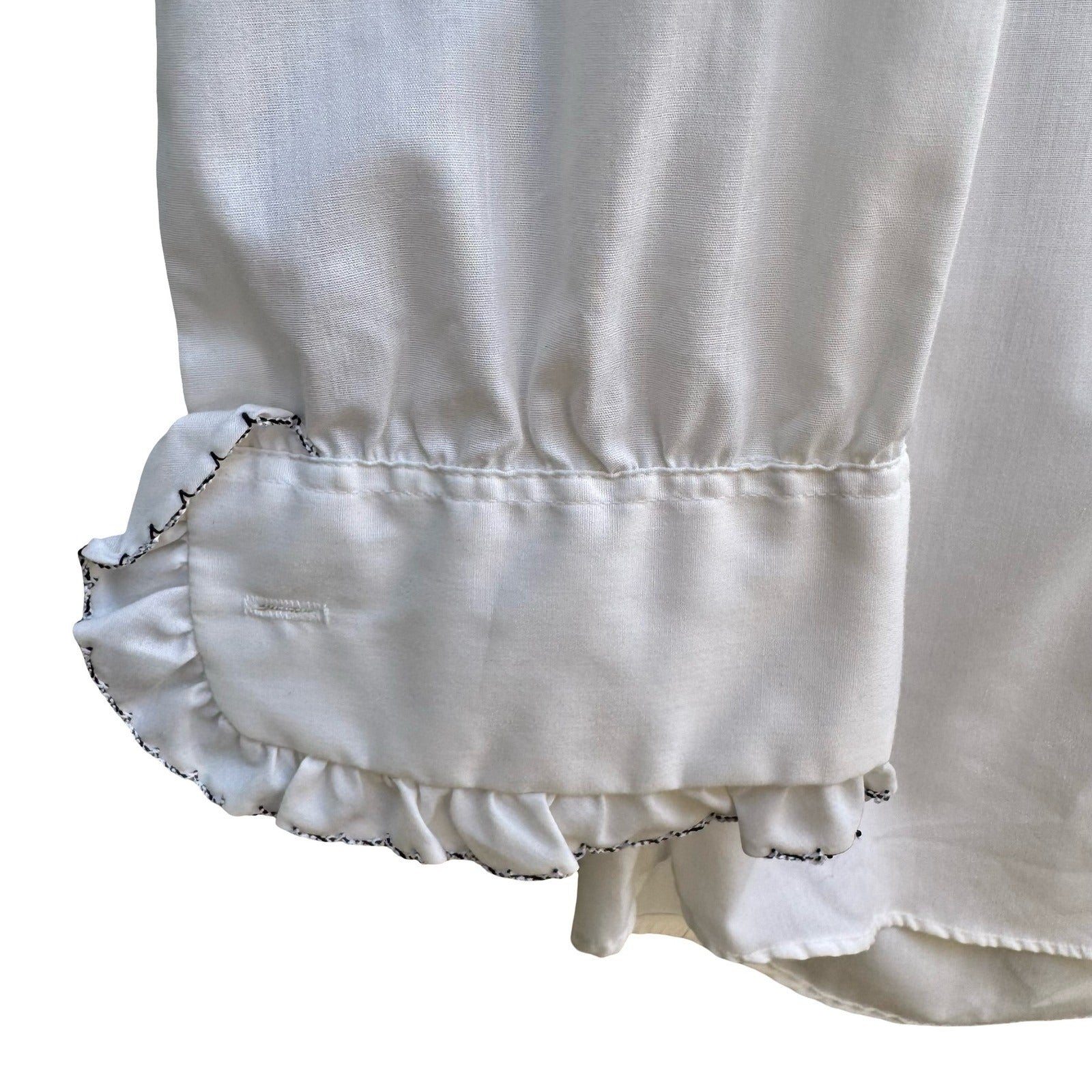 Delton Vintage 70s Ruffle Kitsch Formal Tuxedo Shirt Disco Prom Pirate Mens L