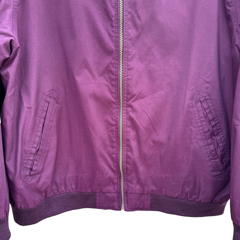 Lions Den Vintage 80s Mens Burgundy Full Zip Bomber Jacket Streetwear Athleisure