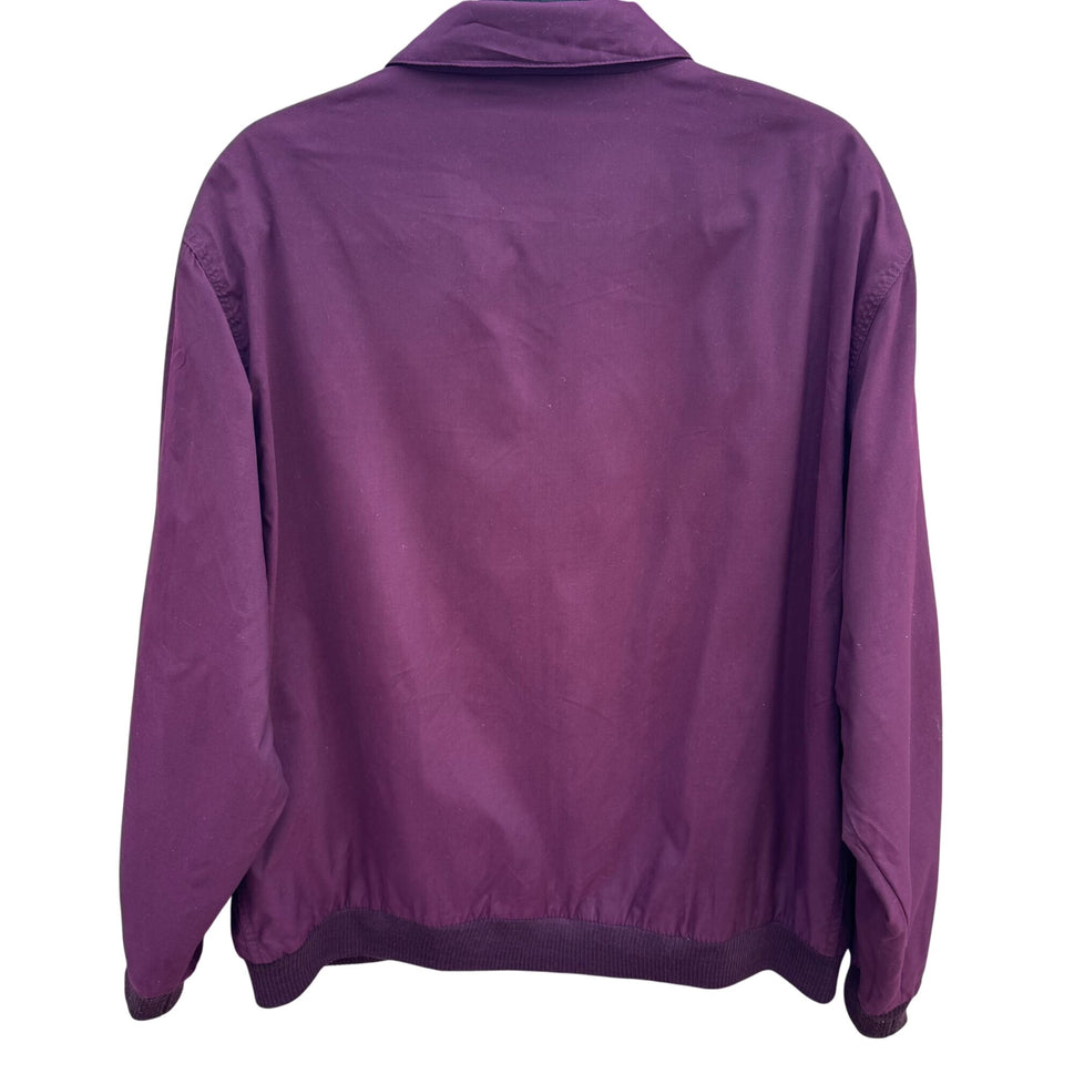 Lions Den Vintage 80s Mens Burgundy Full Zip Bomber Jacket Streetwear Athleisure