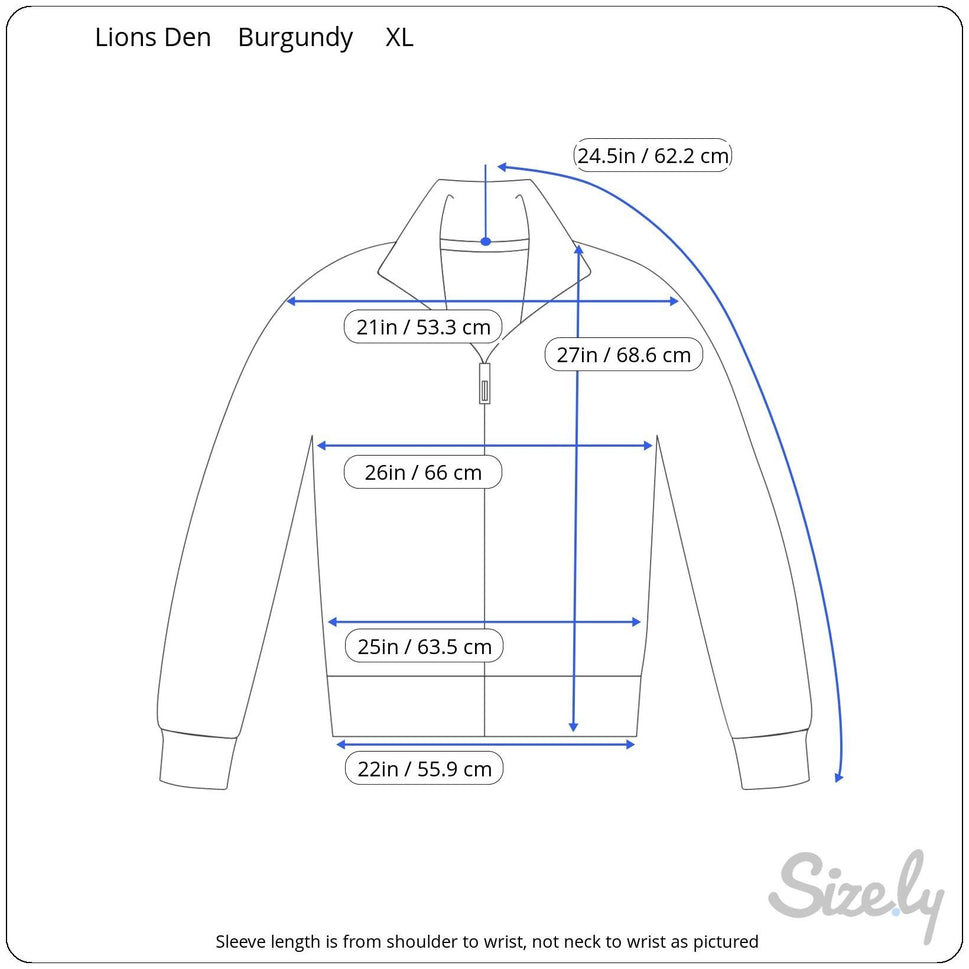 Lions Den Vintage 80s Mens Burgundy Full Zip Bomber Jacket Streetwear Athleisure