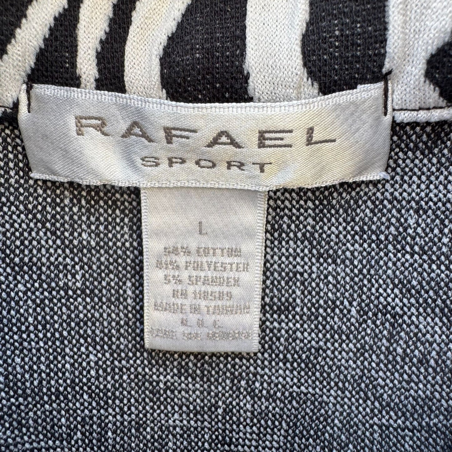 Raphael Sport Womens Zebra Print Full-Zip High Neck Casual Lightweight Jacket L