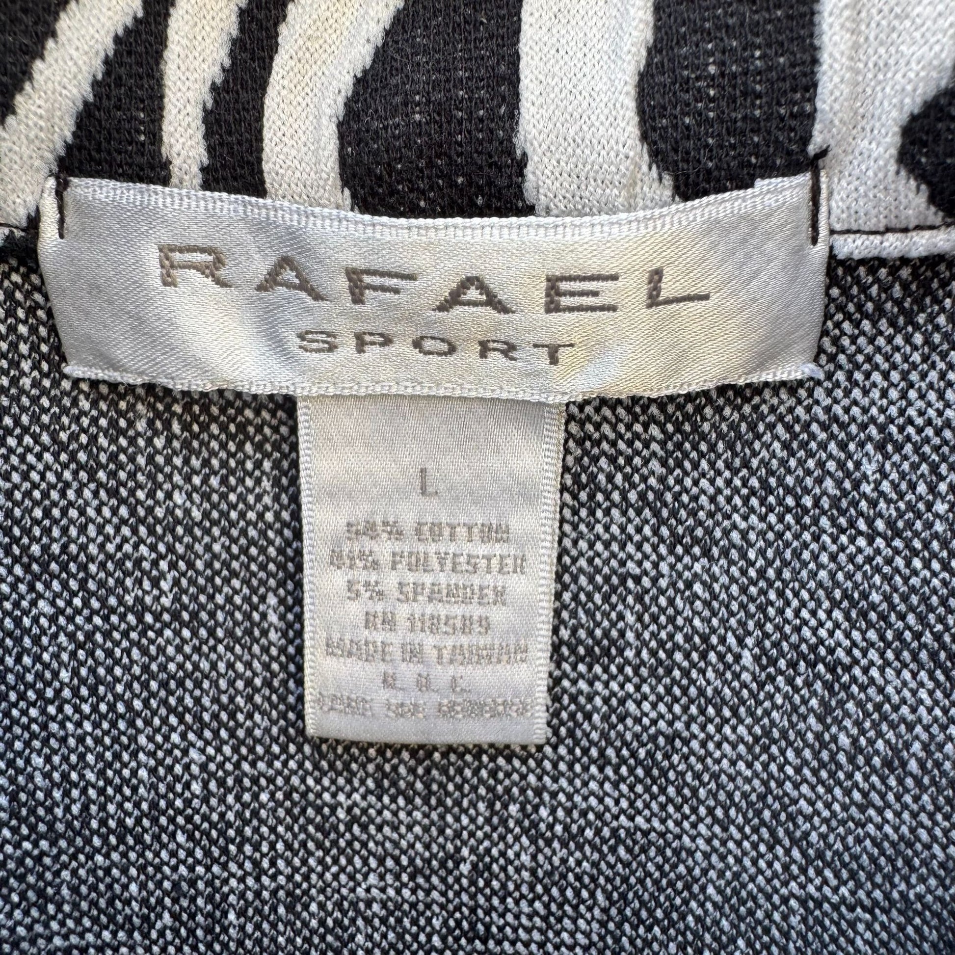 Raphael Sport Womens Zebra Print Full-Zip High Neck Casual Lightweight Jacket L