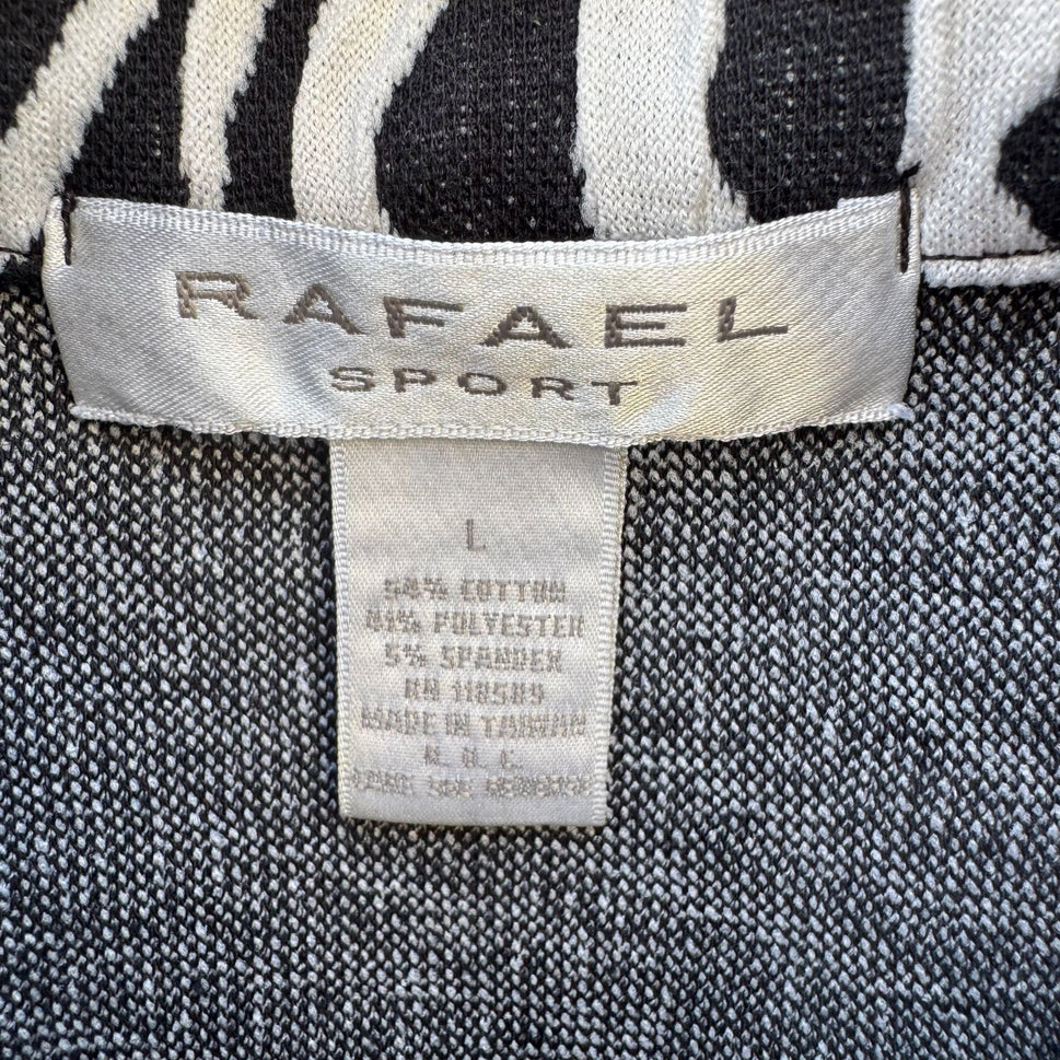 Raphael Sport Womens Zebra Print Full-Zip High Neck Casual Lightweight Jacket L