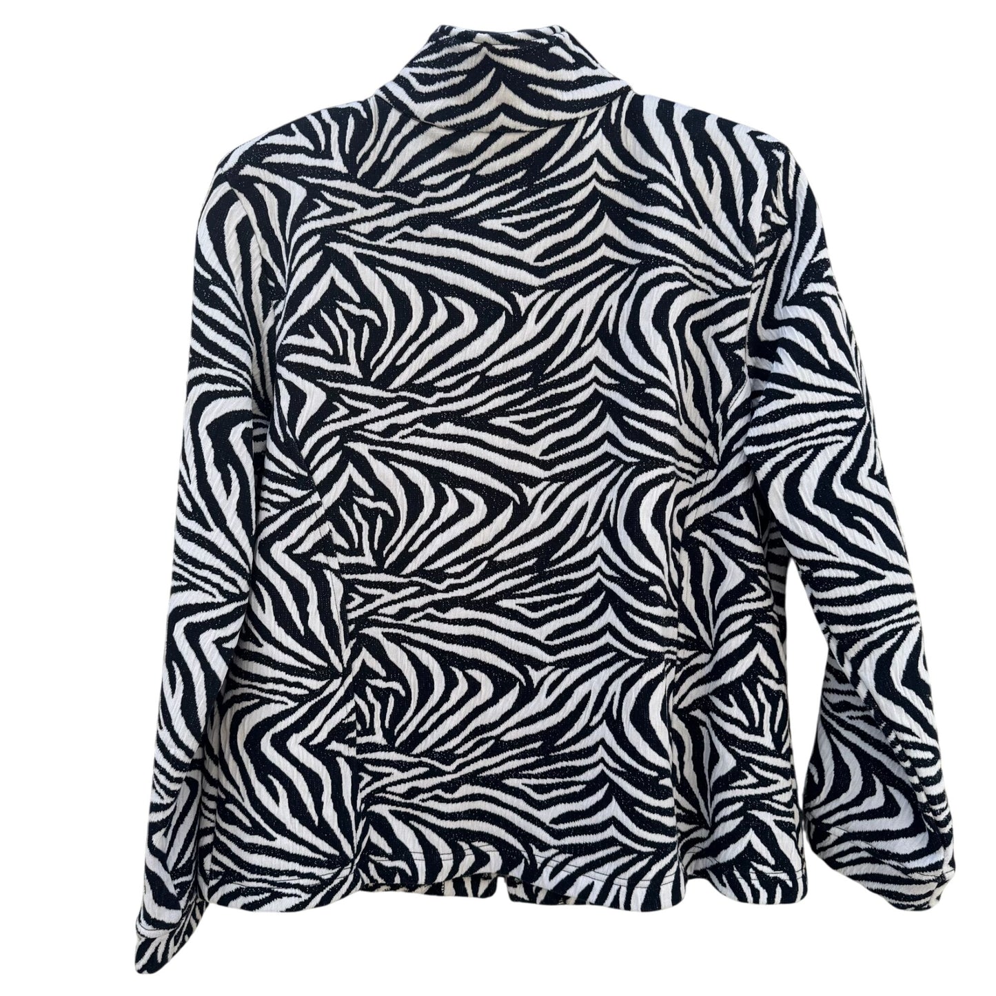 Raphael Sport Womens Zebra Print Full-Zip High Neck Casual Lightweight Jacket L