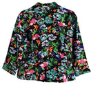 Switch Diva By Dana Buchman Womens Cropped Dark Floral Stretch Long Sleeve Jacket L 2 image