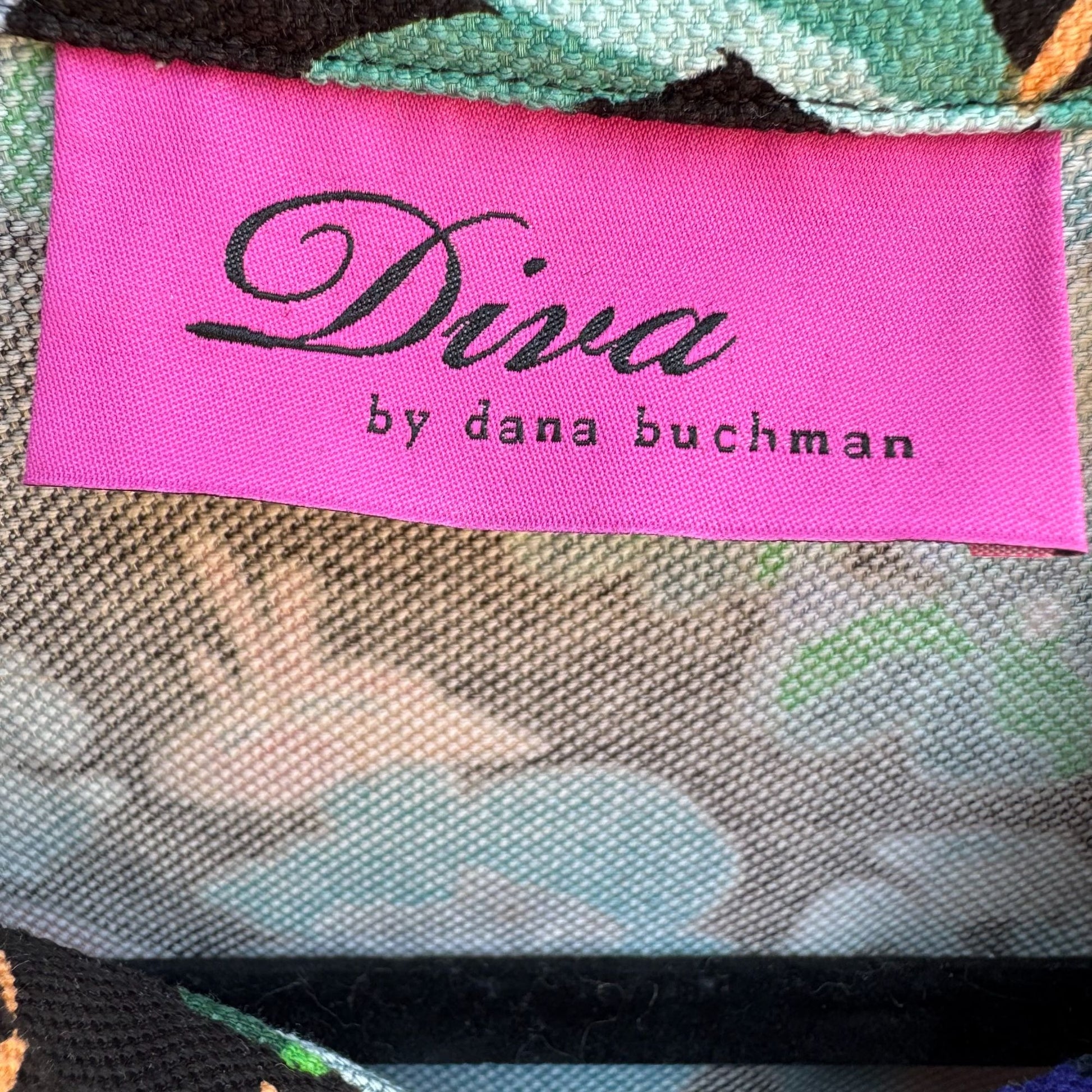 Diva By Dana Buchman Womens Cropped Dark Floral Stretch Long Sleeve Jacket L