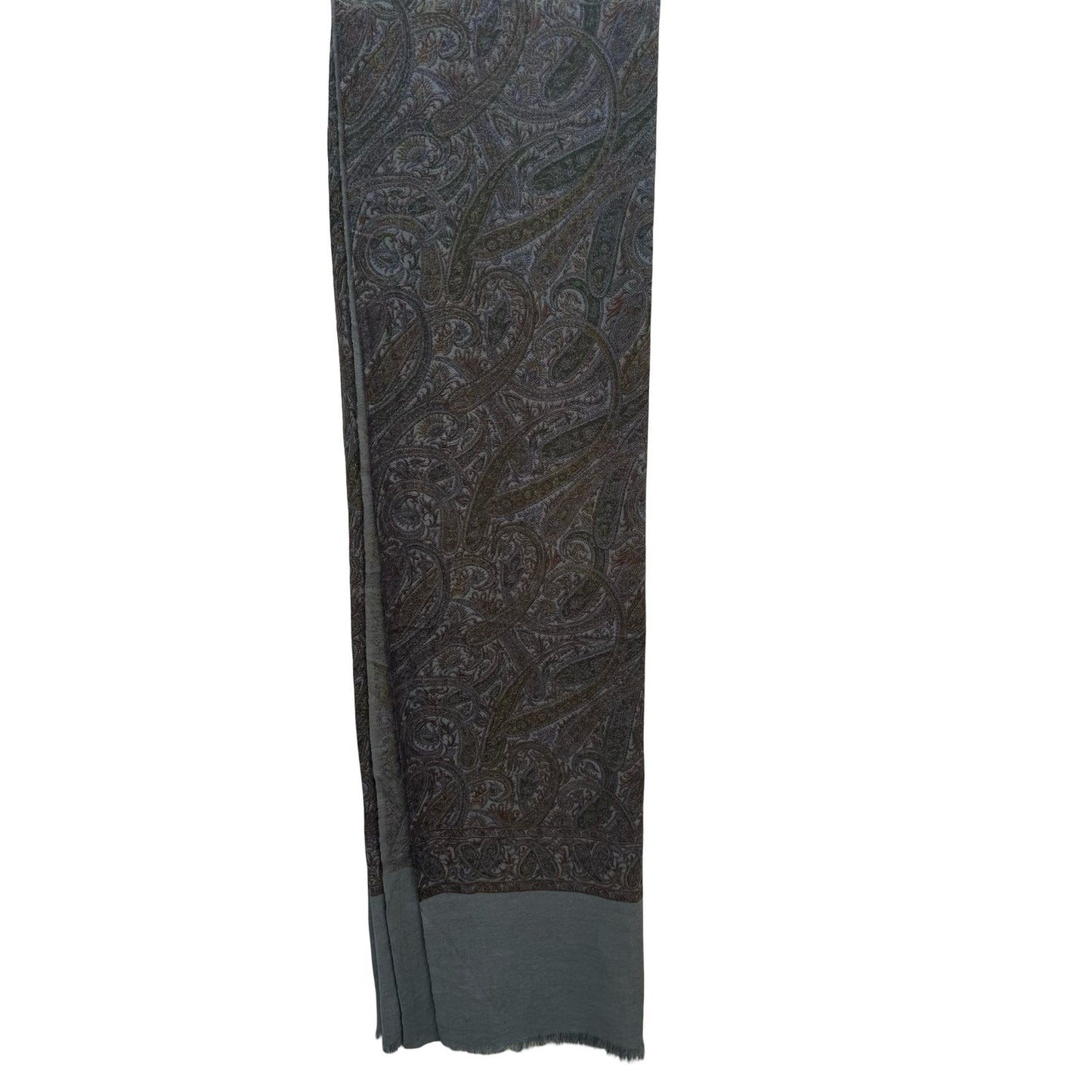 Grey Paisley Pashmina Shawl Oversized Scarf Fringe Wrap Multicolor Bohemian