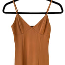Switch Forever 21 Womens Y2K Rust Orange Bodycon Midi Dress V-Neck Adjustable Straps M 3 image