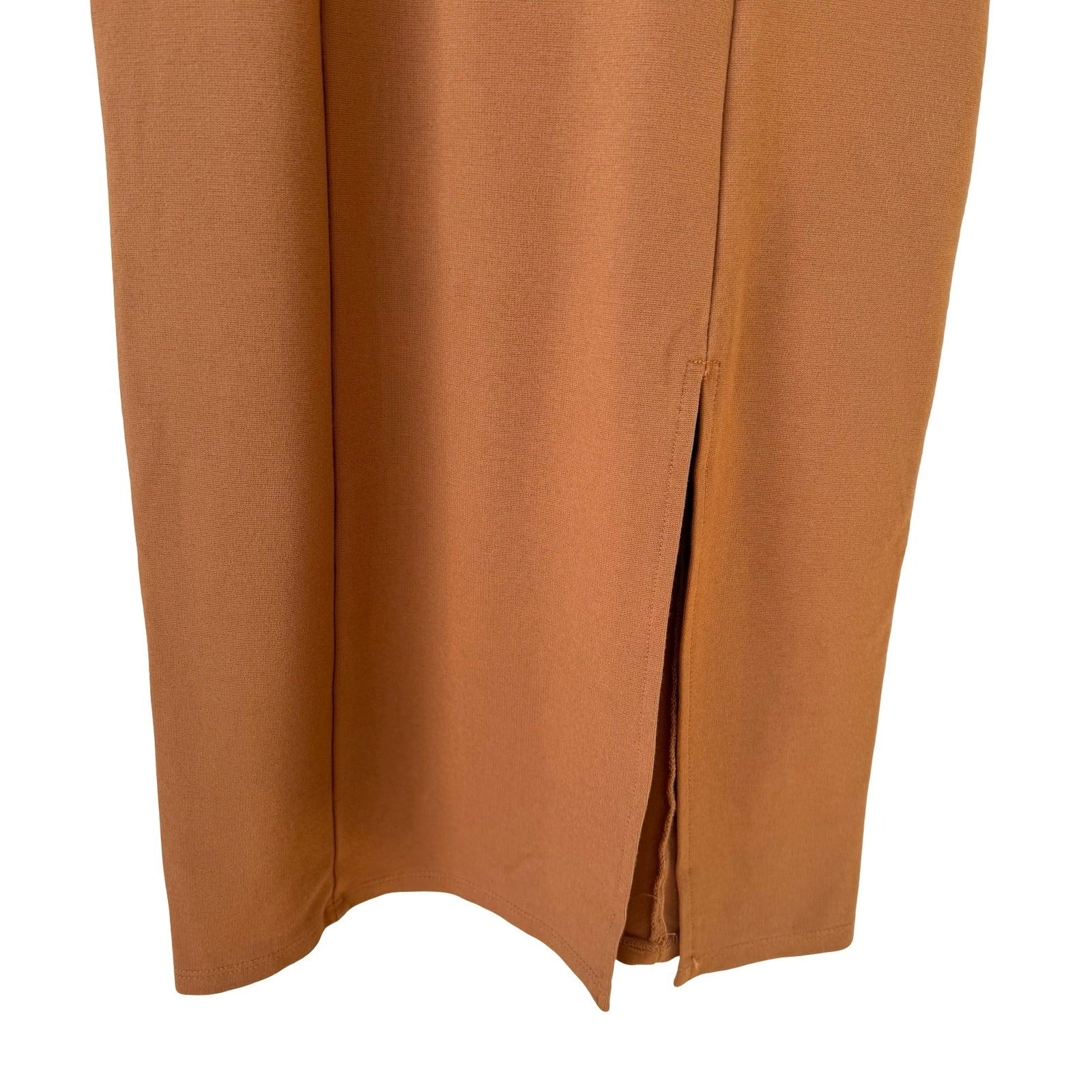 Forever 21 Womens Y2K Rust Orange Bodycon Midi Dress V-Neck Adjustable Straps M
