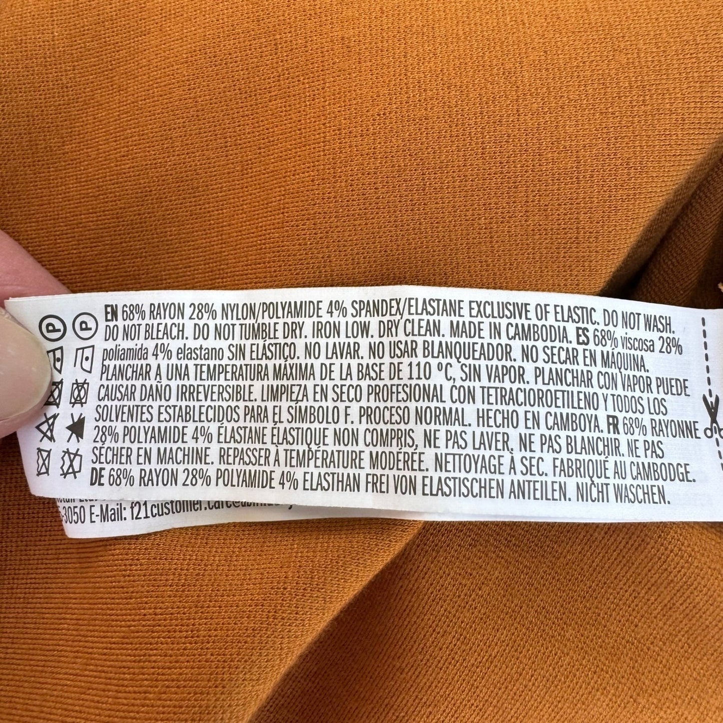 Forever 21 Womens Y2K Rust Orange Bodycon Midi Dress V-Neck Adjustable Straps M