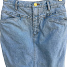 Switch Lizwear Vintage 90s Denim Mini Skirt Light Wash Raw Hem High Waist Petite 4 Blue 3 image
