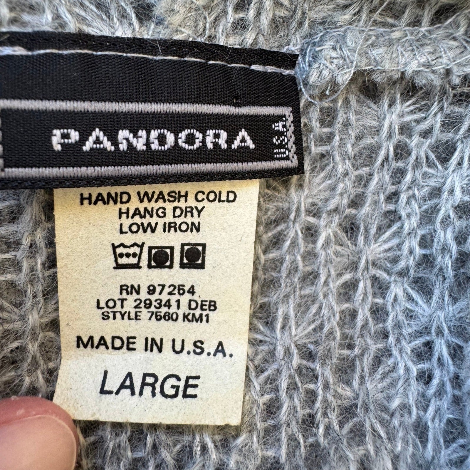 Pandora Vintage Mohair Pointelle Fairy Open Knit Sleeveless Cowl Neck Sweater S