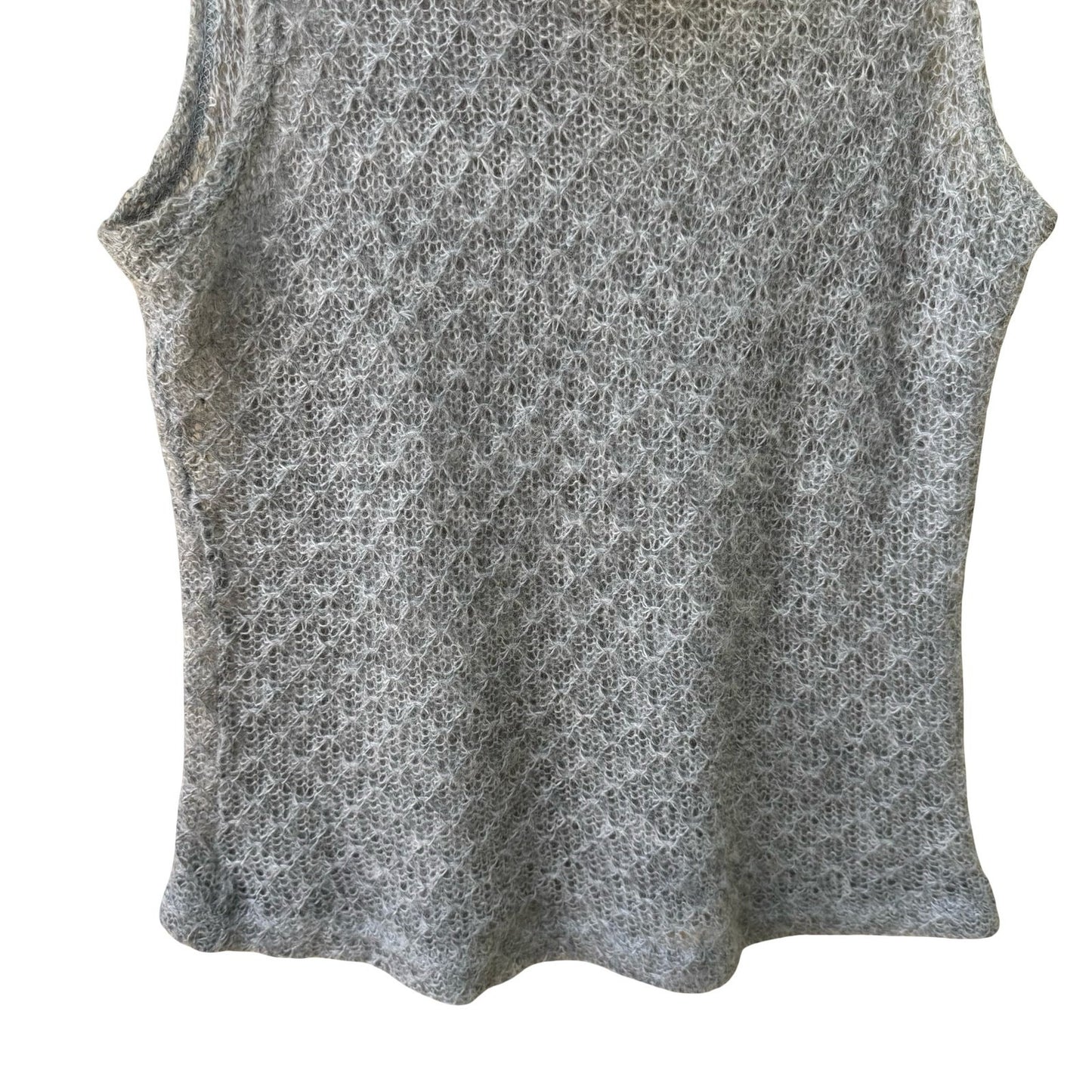 Pandora Vintage Mohair Pointelle Fairy Open Knit Sleeveless Cowl Neck Sweater S