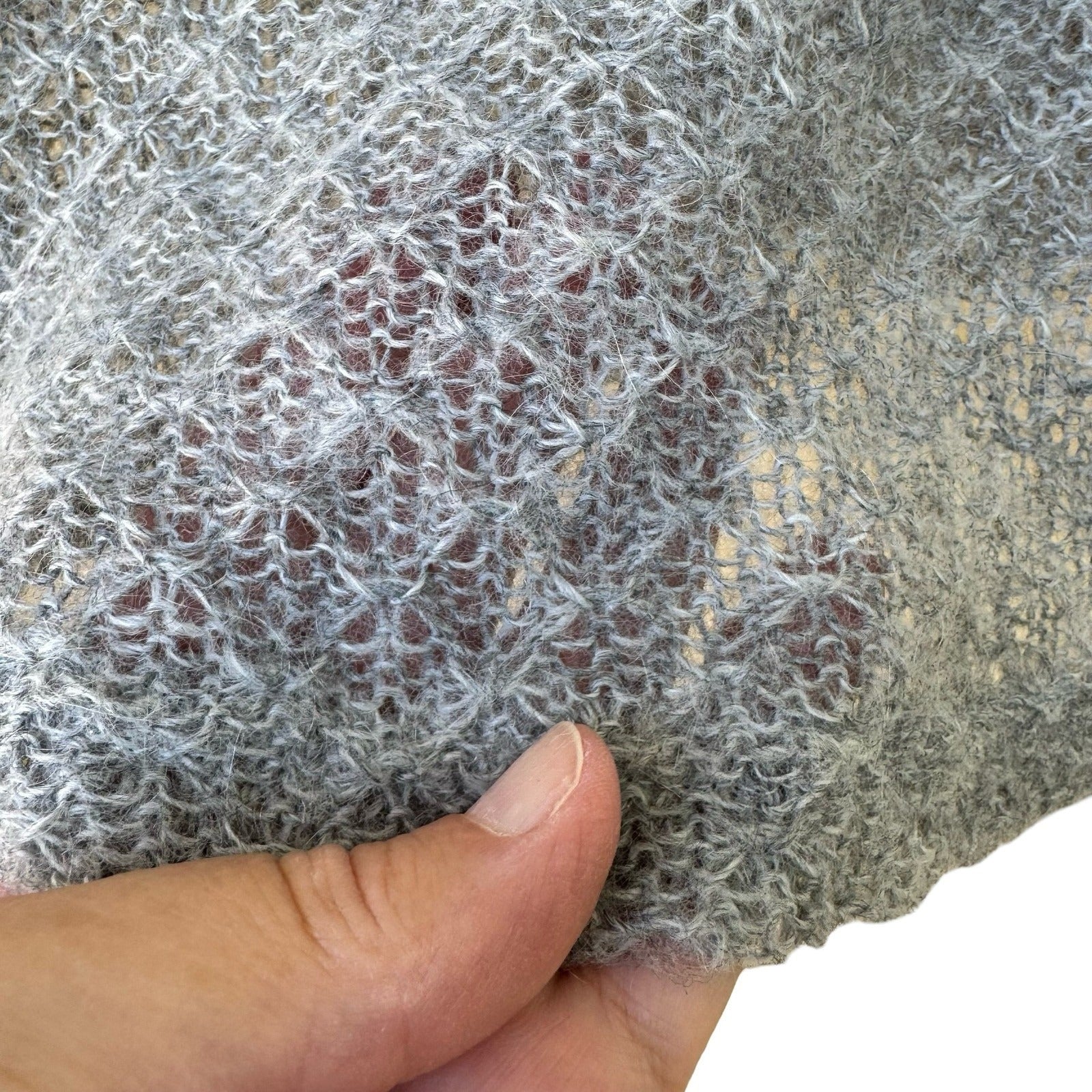 Pandora Vintage Mohair Pointelle Fairy Open Knit Sleeveless Cowl Neck Sweater S