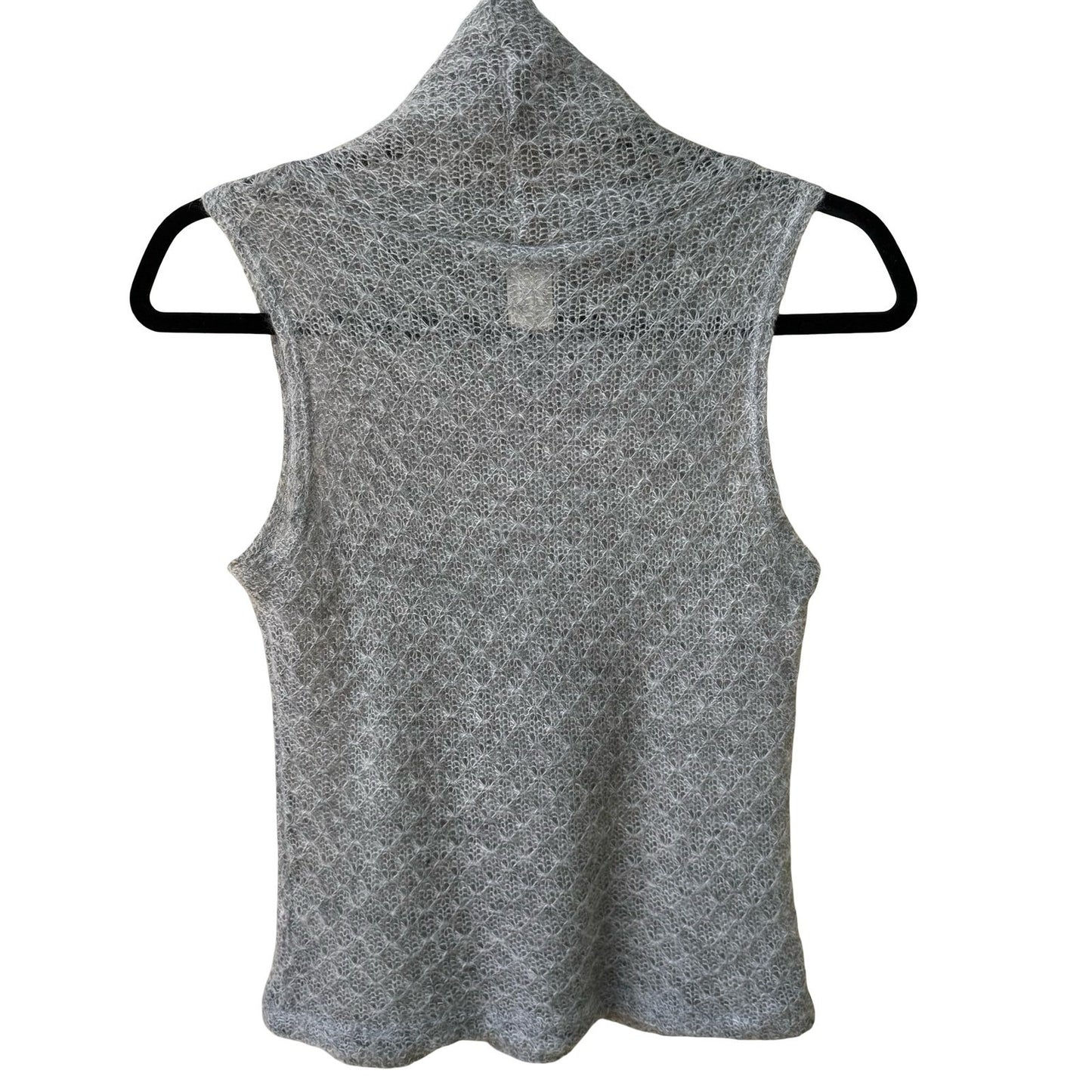 Pandora Vintage Mohair Pointelle Fairy Open Knit Sleeveless Cowl Neck Sweater S
