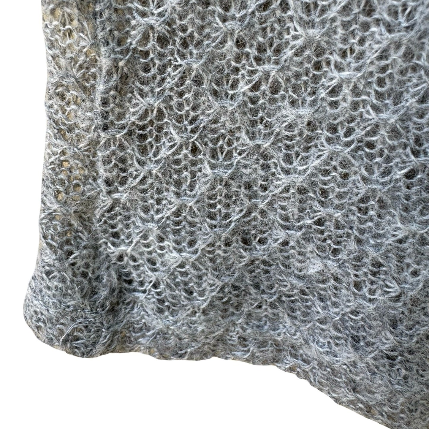 Pandora Vintage Mohair Pointelle Fairy Open Knit Sleeveless Cowl Neck Sweater S