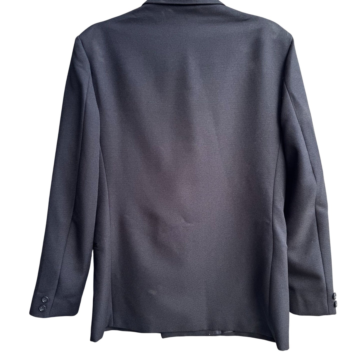 Womens Classic Preppy Black Double-Breasted Office Professional Blazer Jacket L