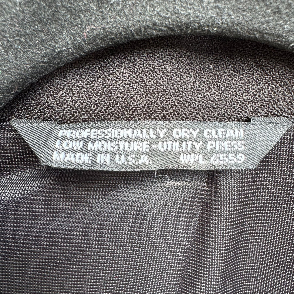 Womens Classic Preppy Black Double-Breasted Office Professional Blazer Jacket L