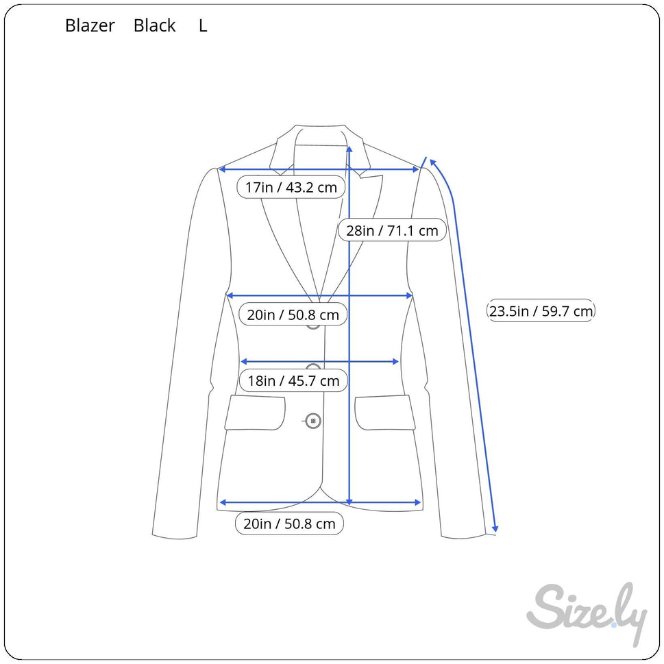 Womens Classic Preppy Black Double-Breasted Office Professional Blazer Jacket L