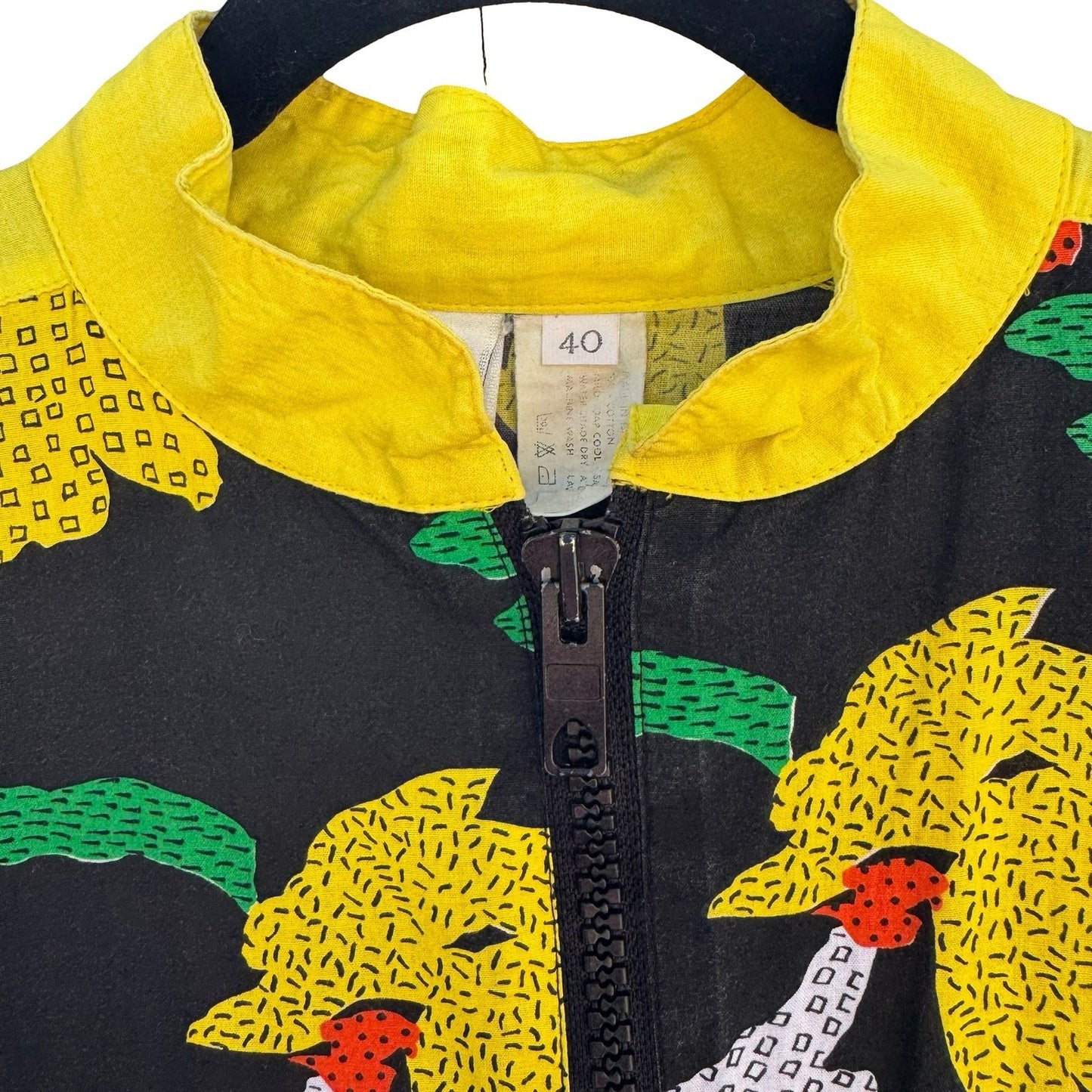 Gideon Oberson Vintage 80s 90s Abstract Floral Zip Jacket Oversize Funky Size 40