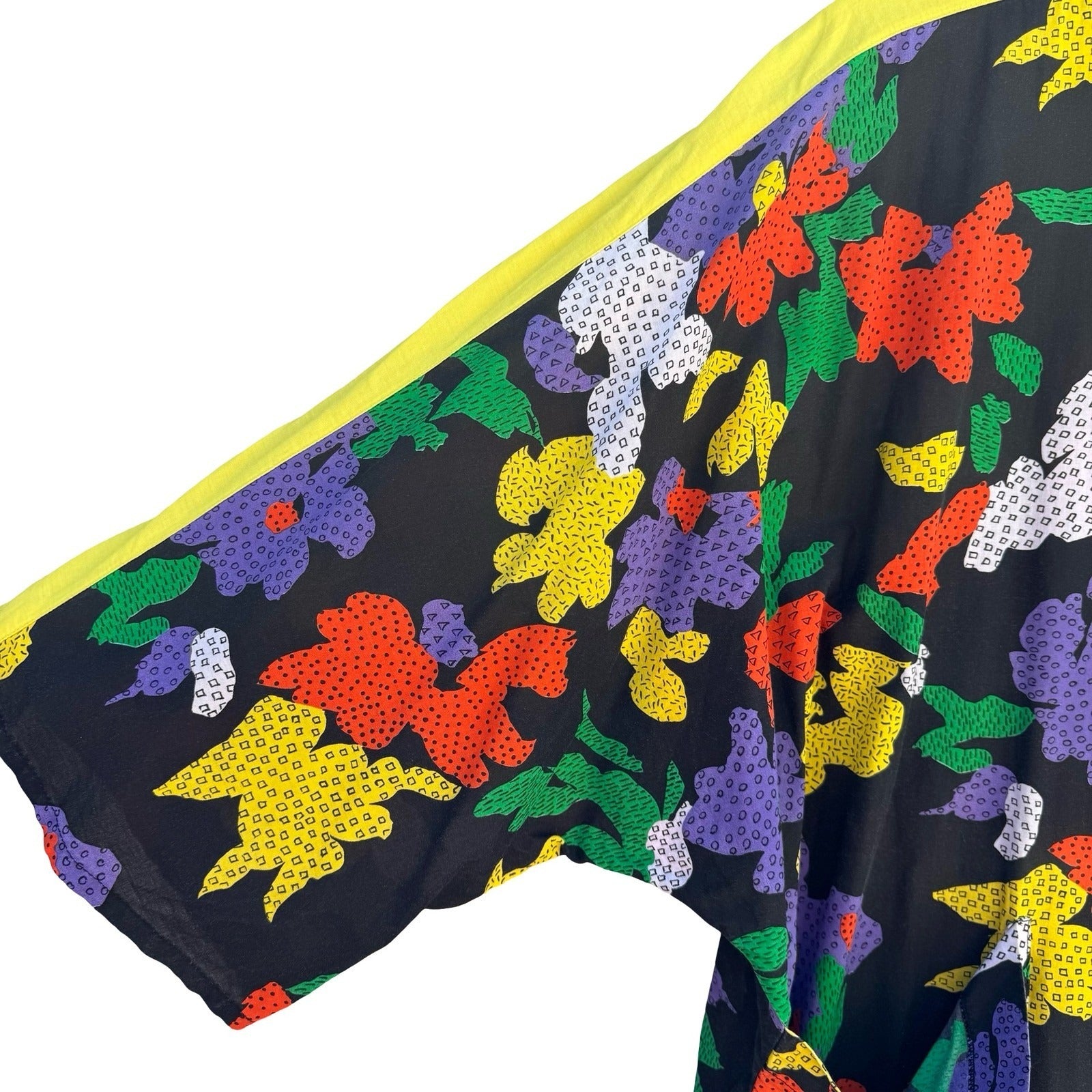 Gideon Oberson Vintage 80s 90s Abstract Floral Zip Jacket Oversize Funky Size 40