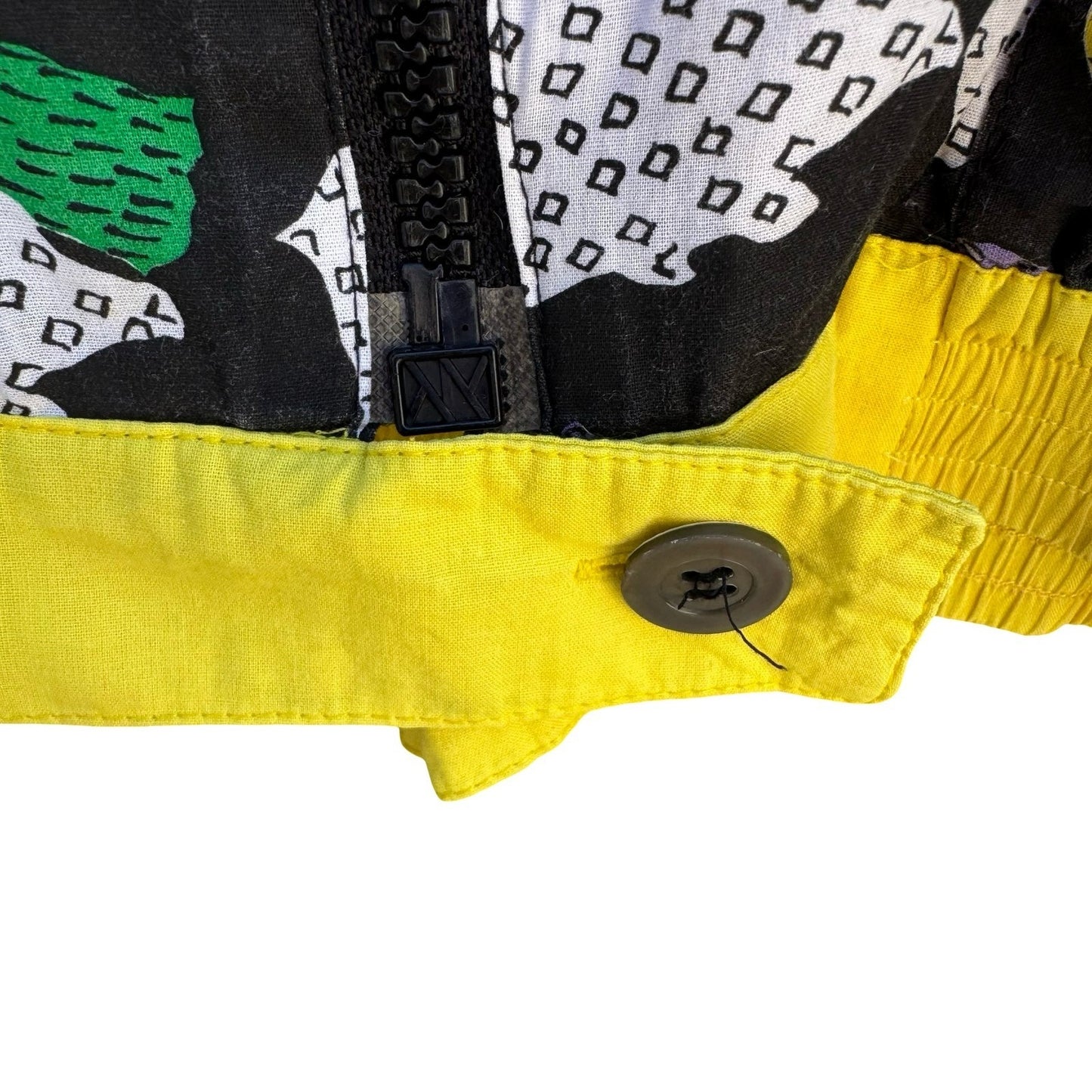 Gideon Oberson Vintage 80s 90s Abstract Floral Zip Jacket Oversize Funky Size 40