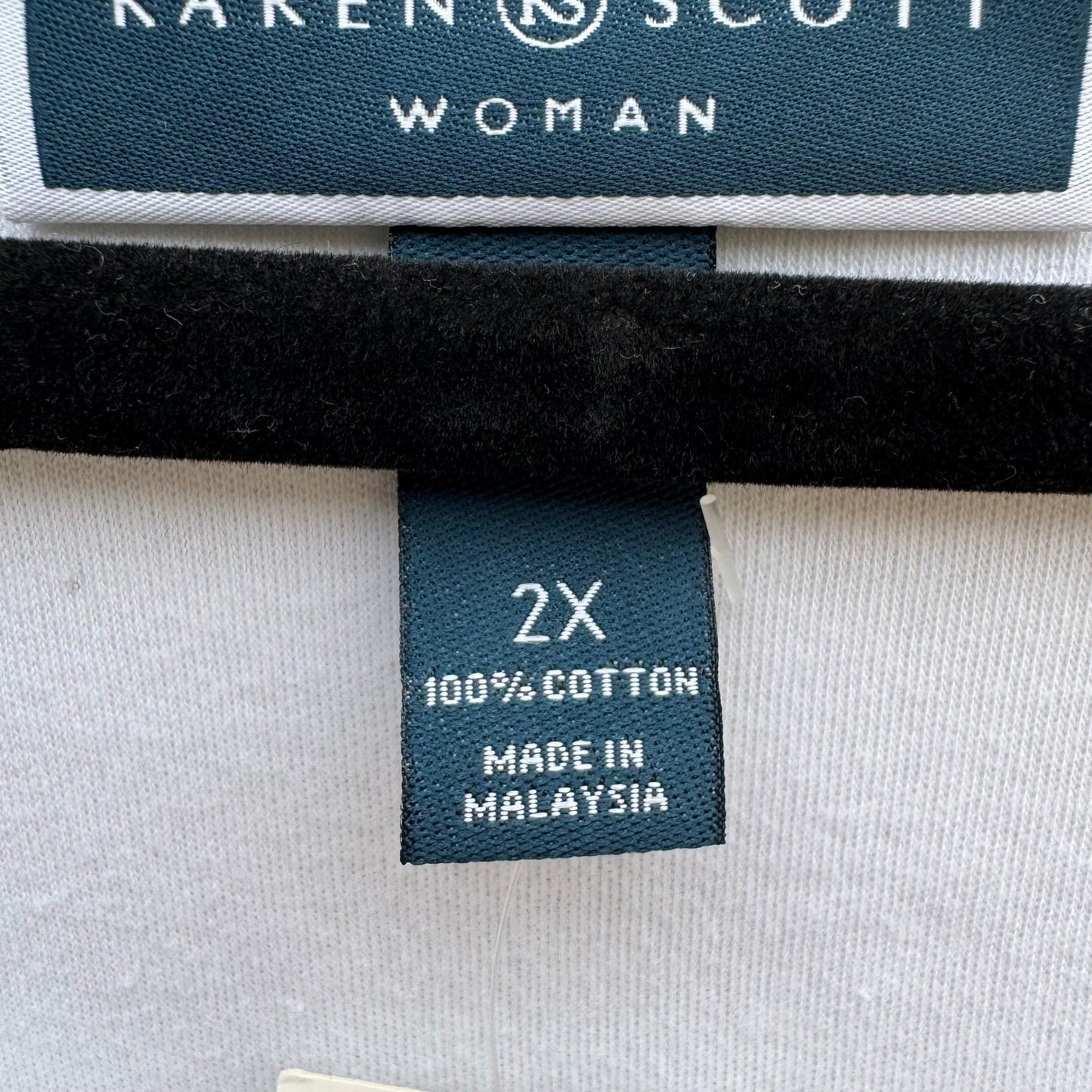 Karen Scott Breathable Sleeveless Cotton Top White 2X NEW Minimalist Layering
