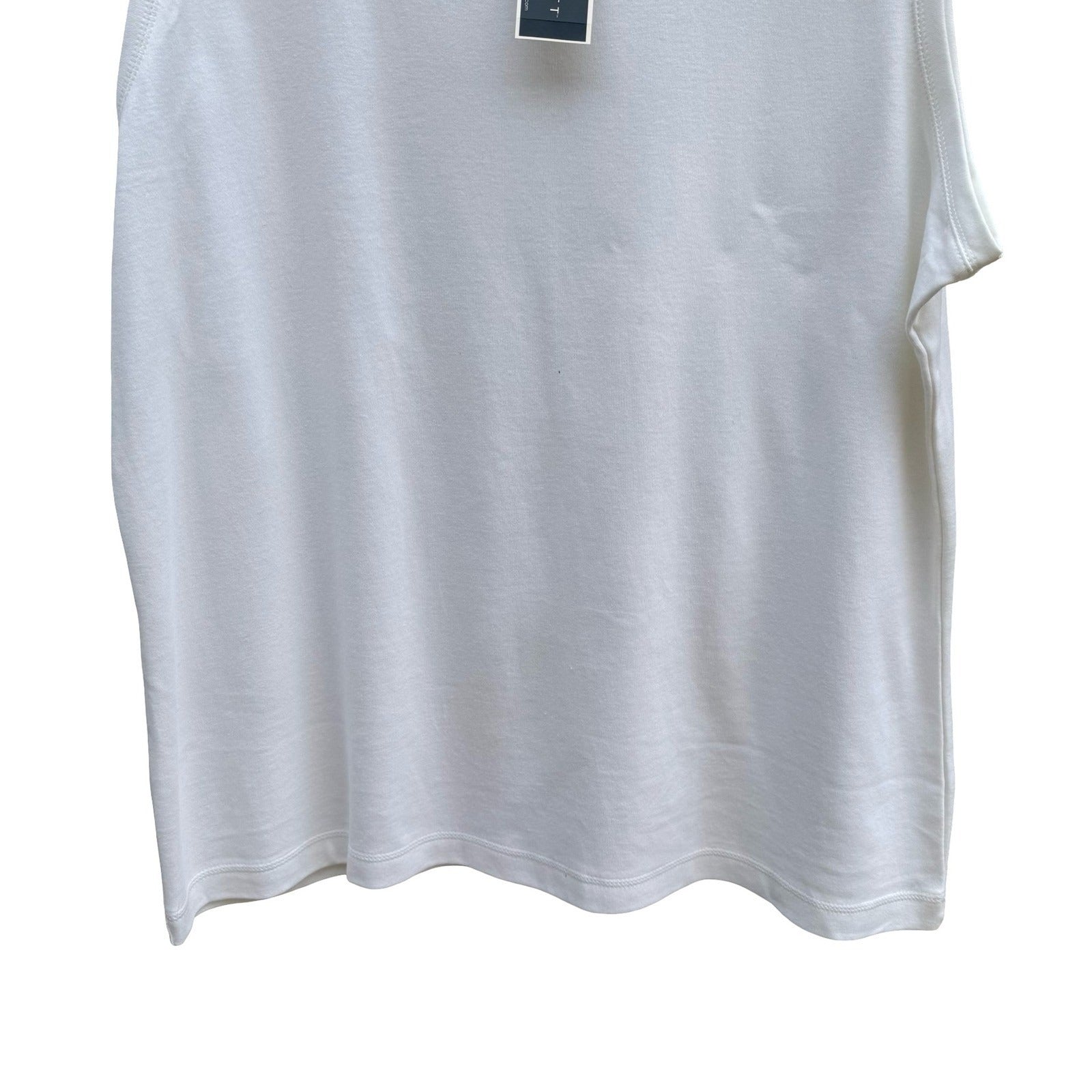 Karen Scott Breathable Sleeveless Cotton Top White 2X NEW Minimalist Layering
