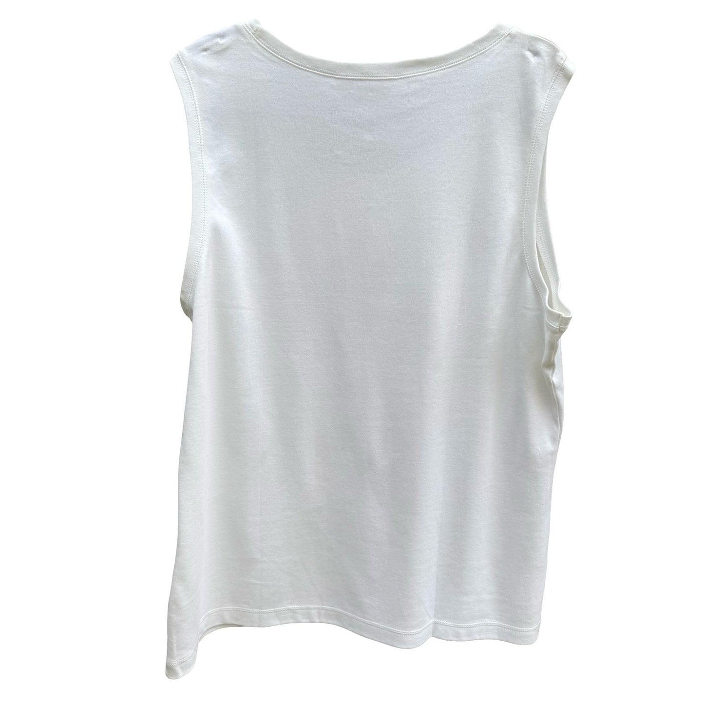 Karen Scott Breathable Sleeveless Cotton Top White 2X NEW Minimalist Layering