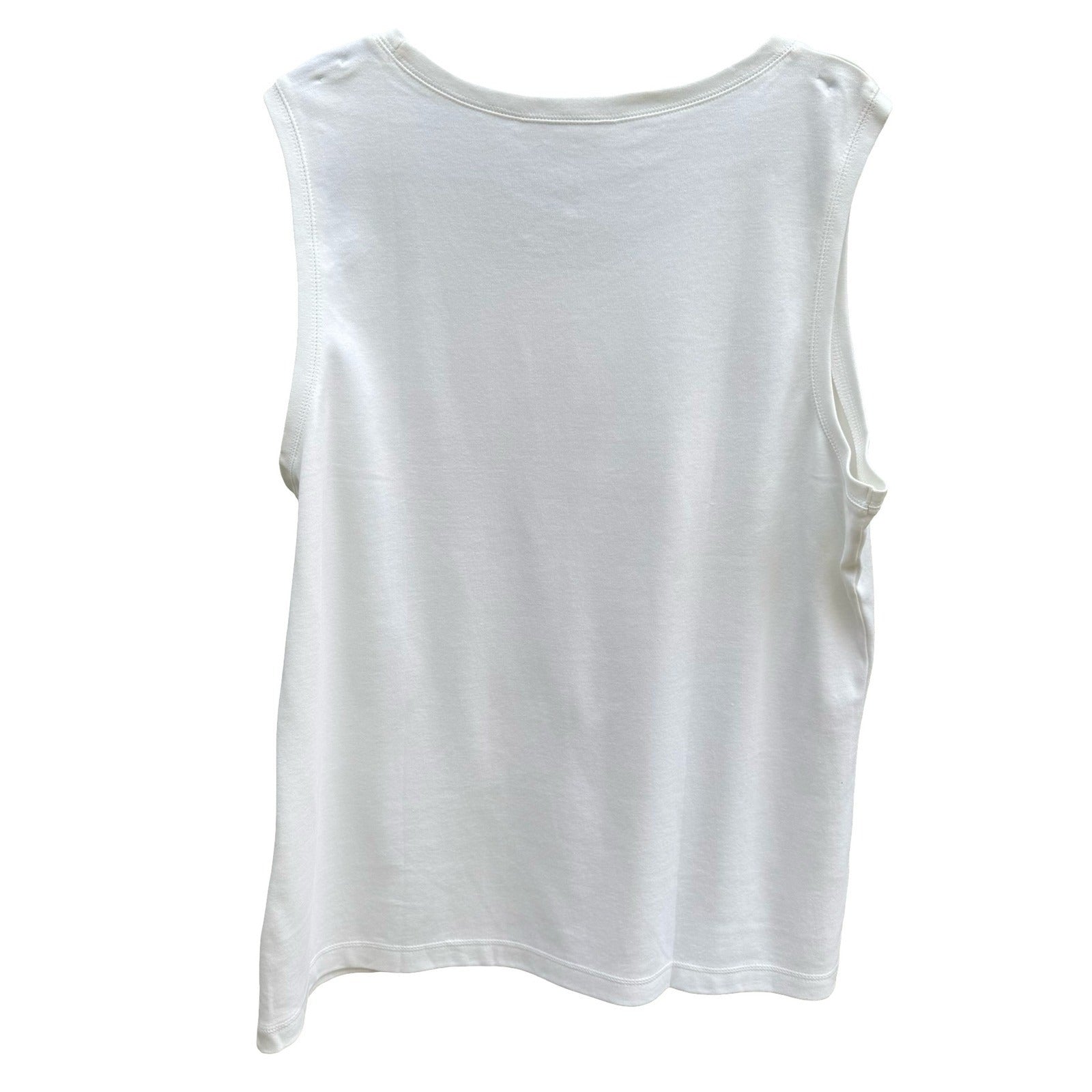 Karen Scott Breathable Sleeveless Cotton Top White 2X NEW Minimalist Layering