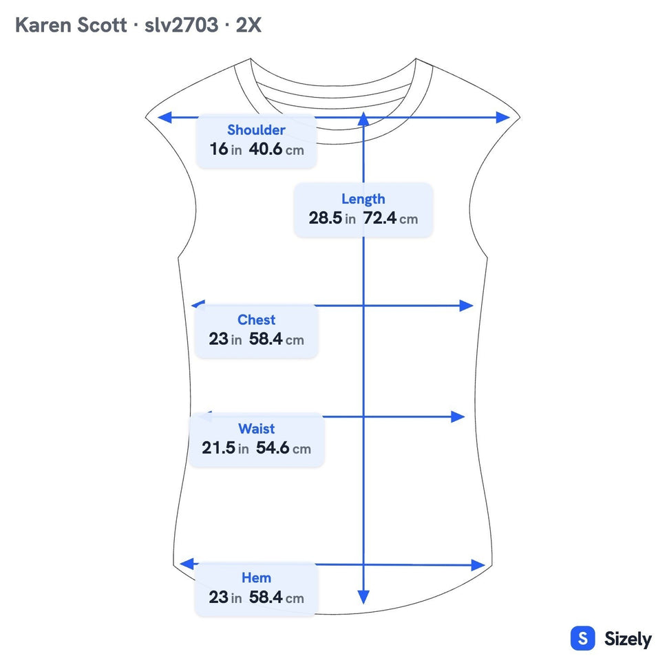 Karen Scott Breathable Sleeveless Cotton Top White 2X NEW Minimalist Layering