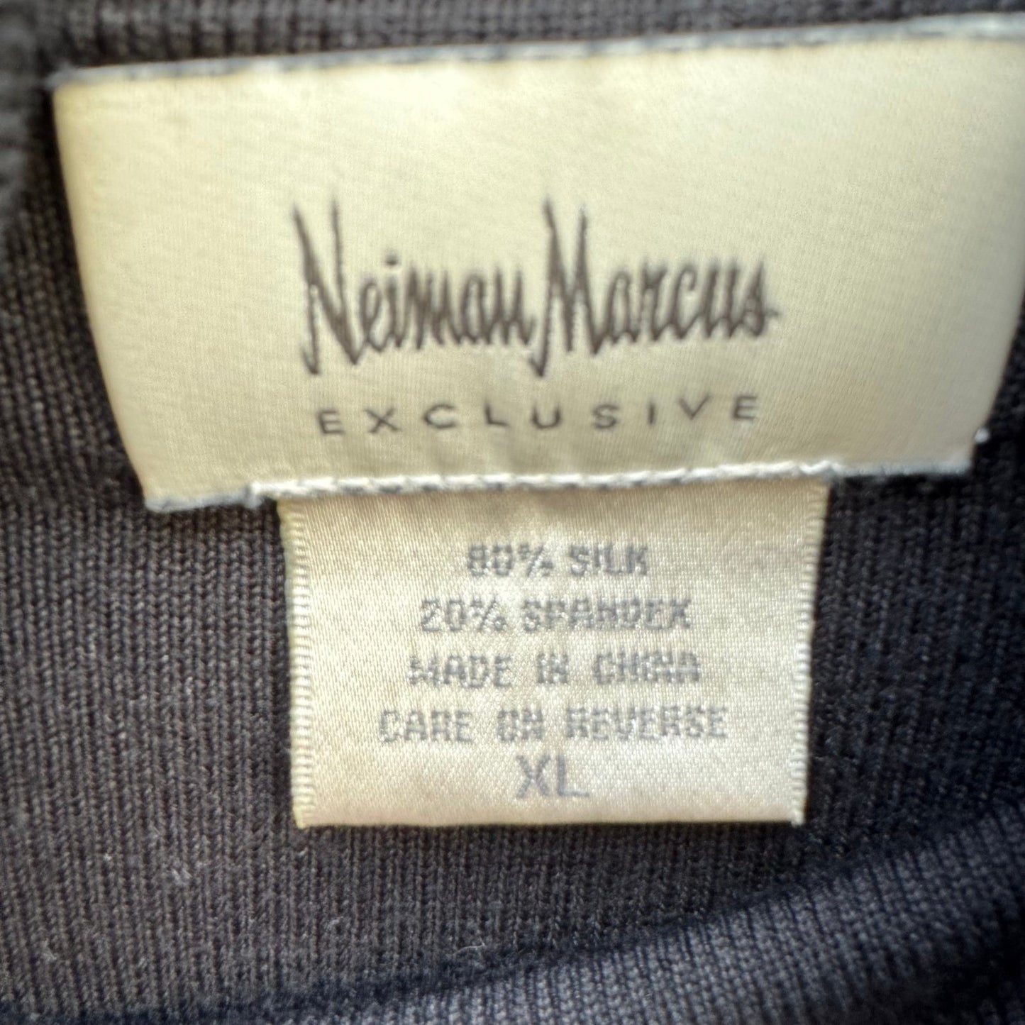 Neiman Marcus Black Silk Blend Knit Turtleneck Sweater Womens XL Long Sleeve