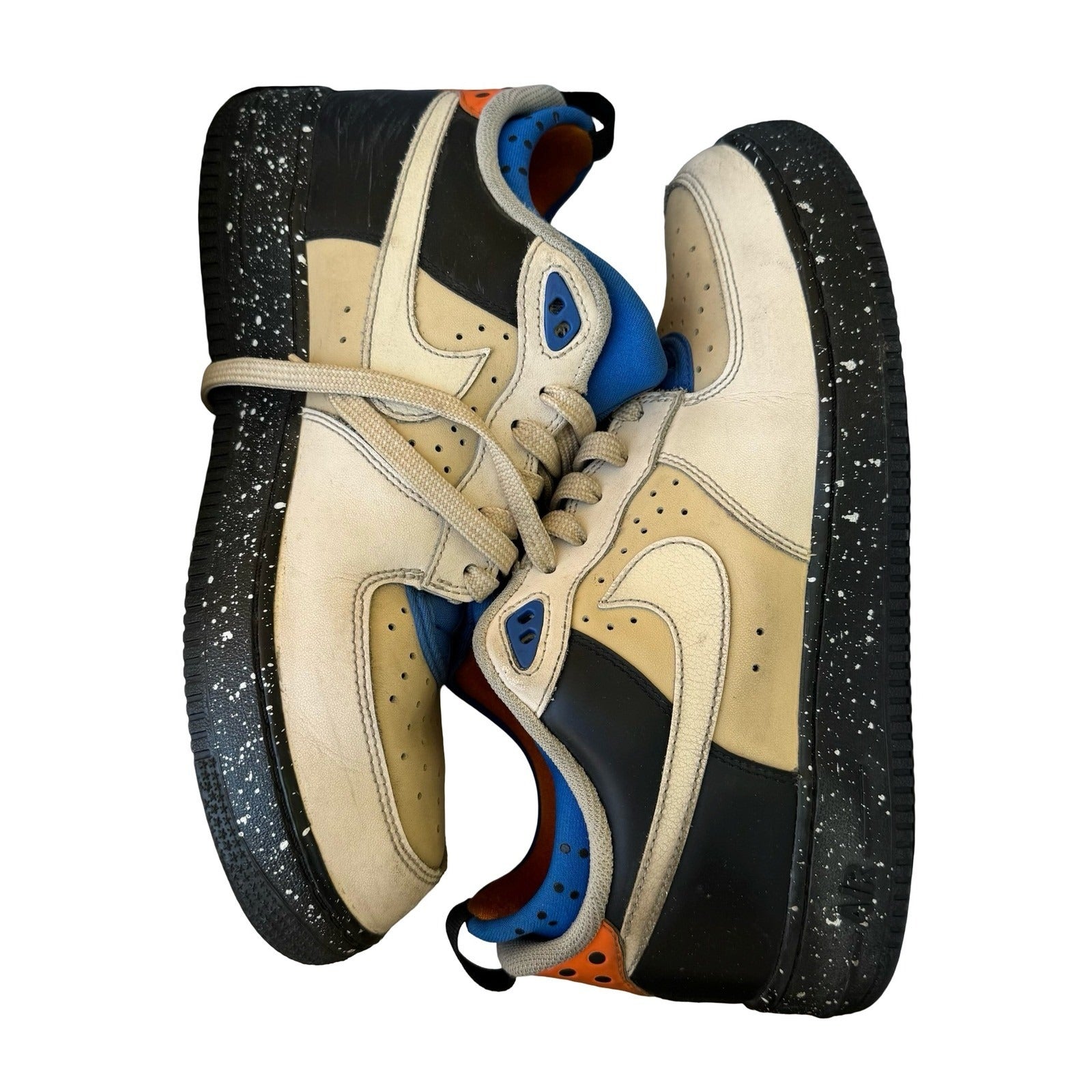 Nike Air Force 1 Low Mowabb Tan Black Blue Orange 315122-211 Mens 11 Streetwear
