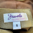 Switch Jewels Julie Knapp Vintage Y2K 90s Boho Western Suede Leather Snap Jacket Tan S 2 image