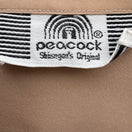 Switch Peacock Shinsegae Korean Vintage Tan 70s Dagger Collar Retro Mod Disco Shirt M 2 image