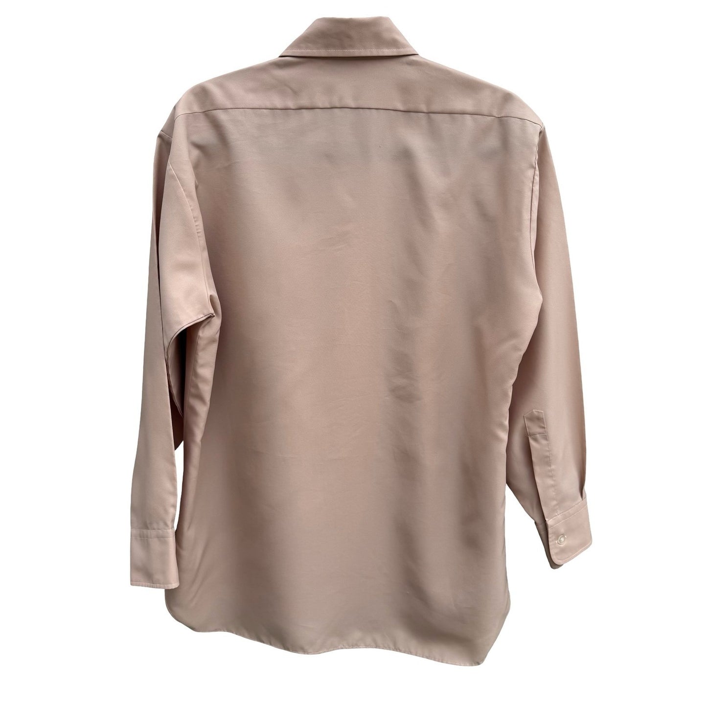 Peacock Shinsegae Korean Vintage Tan 70s Dagger Collar Retro Mod Disco Shirt M