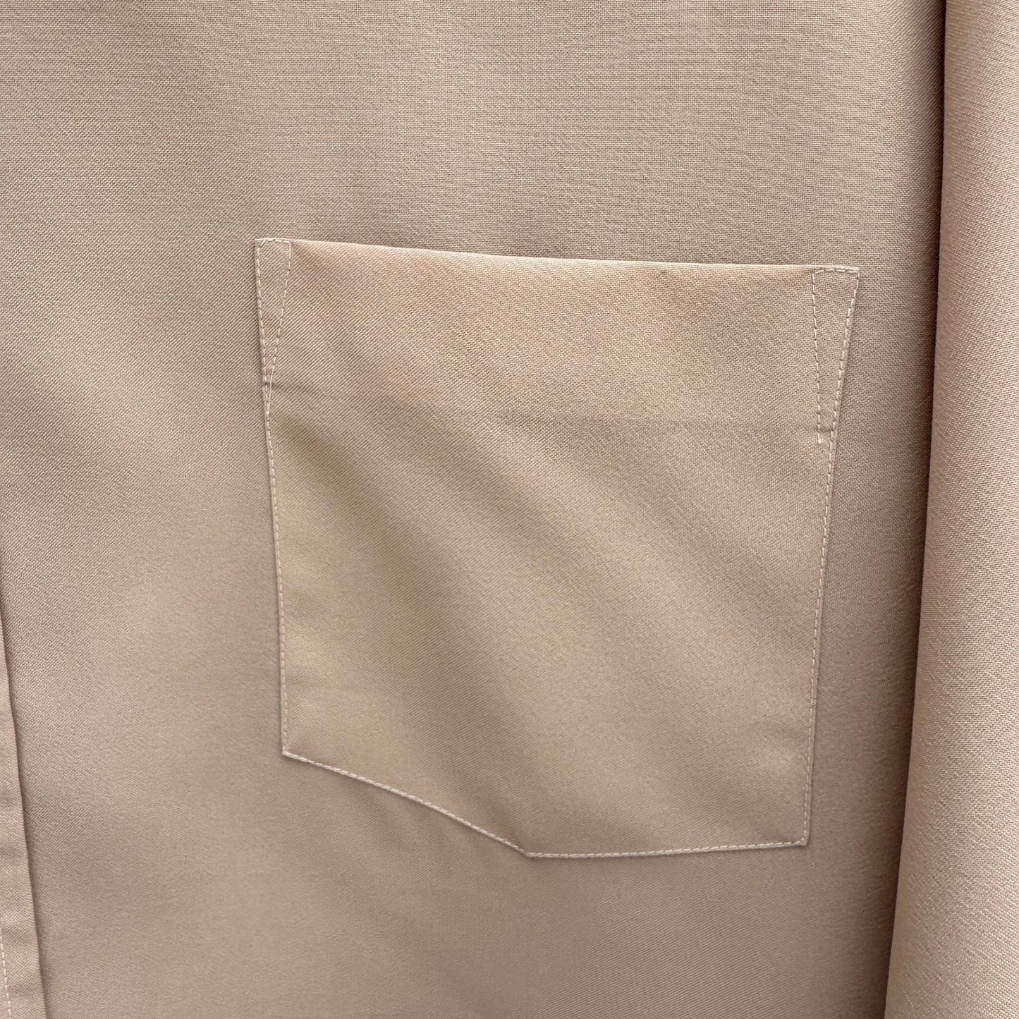 Peacock Shinsegae Korean Vintage Tan 70s Dagger Collar Retro Mod Disco Shirt M