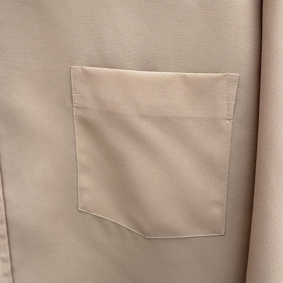 Peacock Shinsegae Korean Vintage Tan 70s Dagger Collar Retro Mod Disco Shirt M