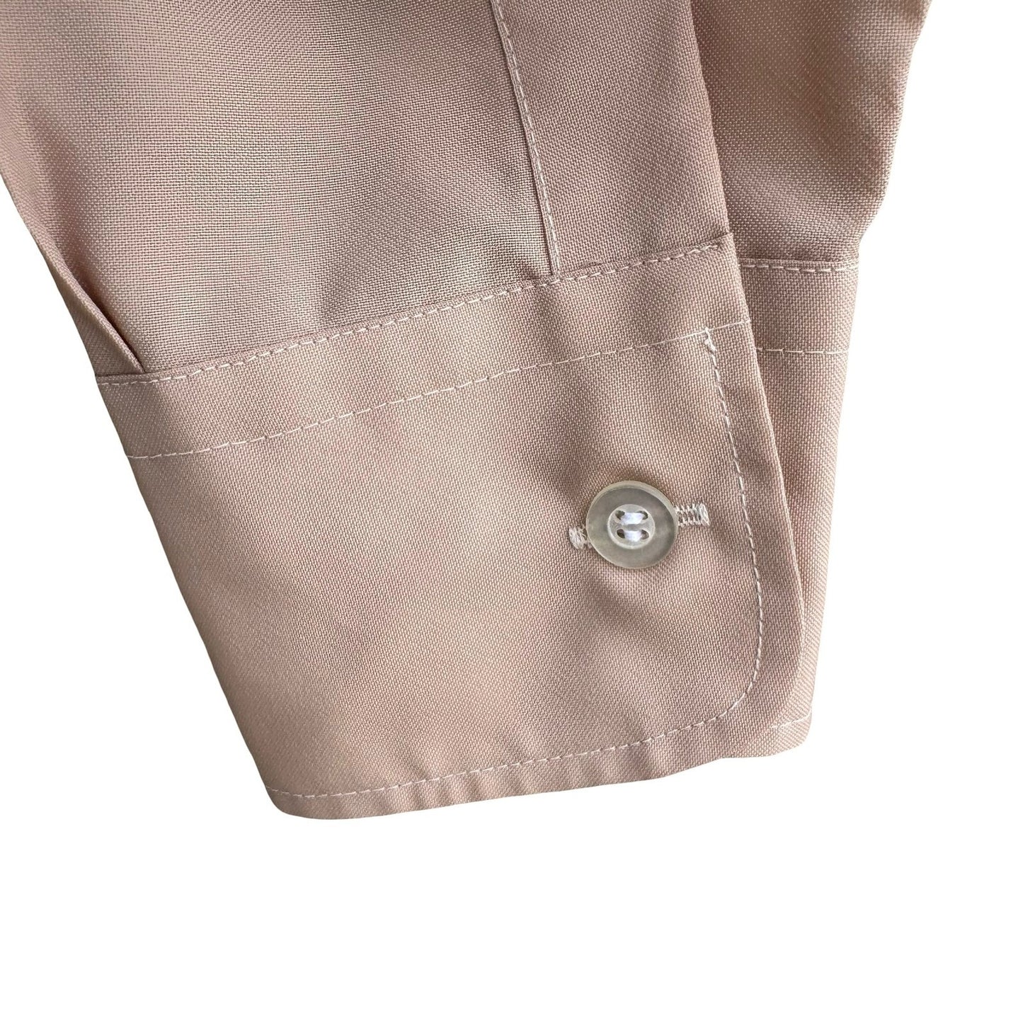 Peacock Shinsegae Korean Vintage Tan 70s Dagger Collar Retro Mod Disco Shirt M
