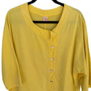 Switch Maria de Guadalajara Vintage 80s 90s Yellow Cotton Gauze Lagenlook Button Top OS 3 image