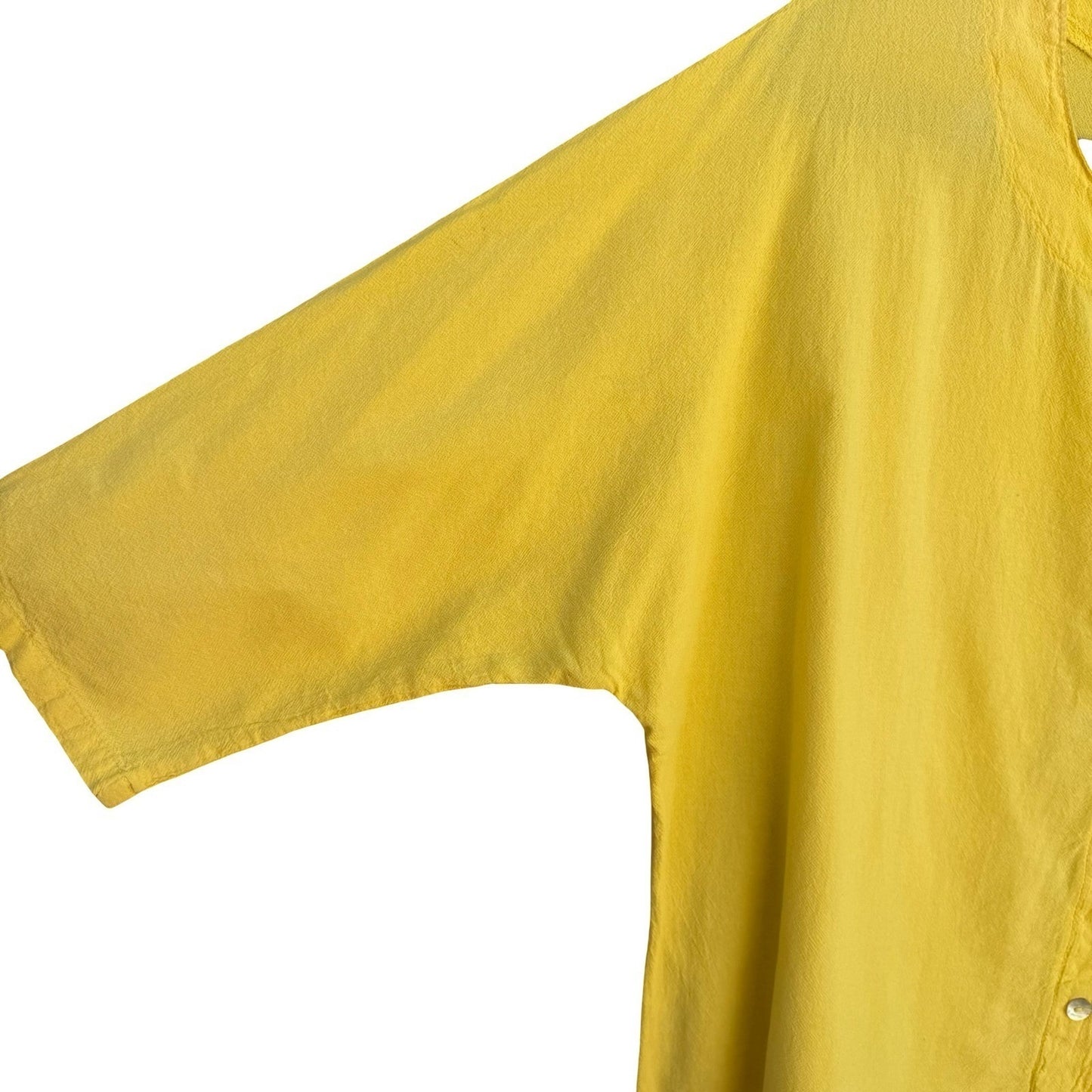 Maria de Guadalajara Vintage 80s 90s Yellow Cotton Gauze Lagenlook Button Top OS